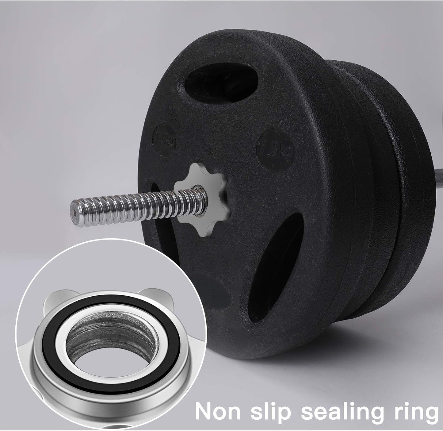Lamoutor 2Pcs Anti-Slip Hex Nut Collar Screw for Barbell Dumbbell Weight Lifting 25mm+28mm