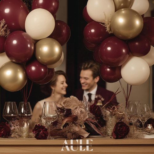 AULE Burgundy Balloon Arch Kit - 155 Pcs Balloon Garland for Birthday, Wedding & Party Decor