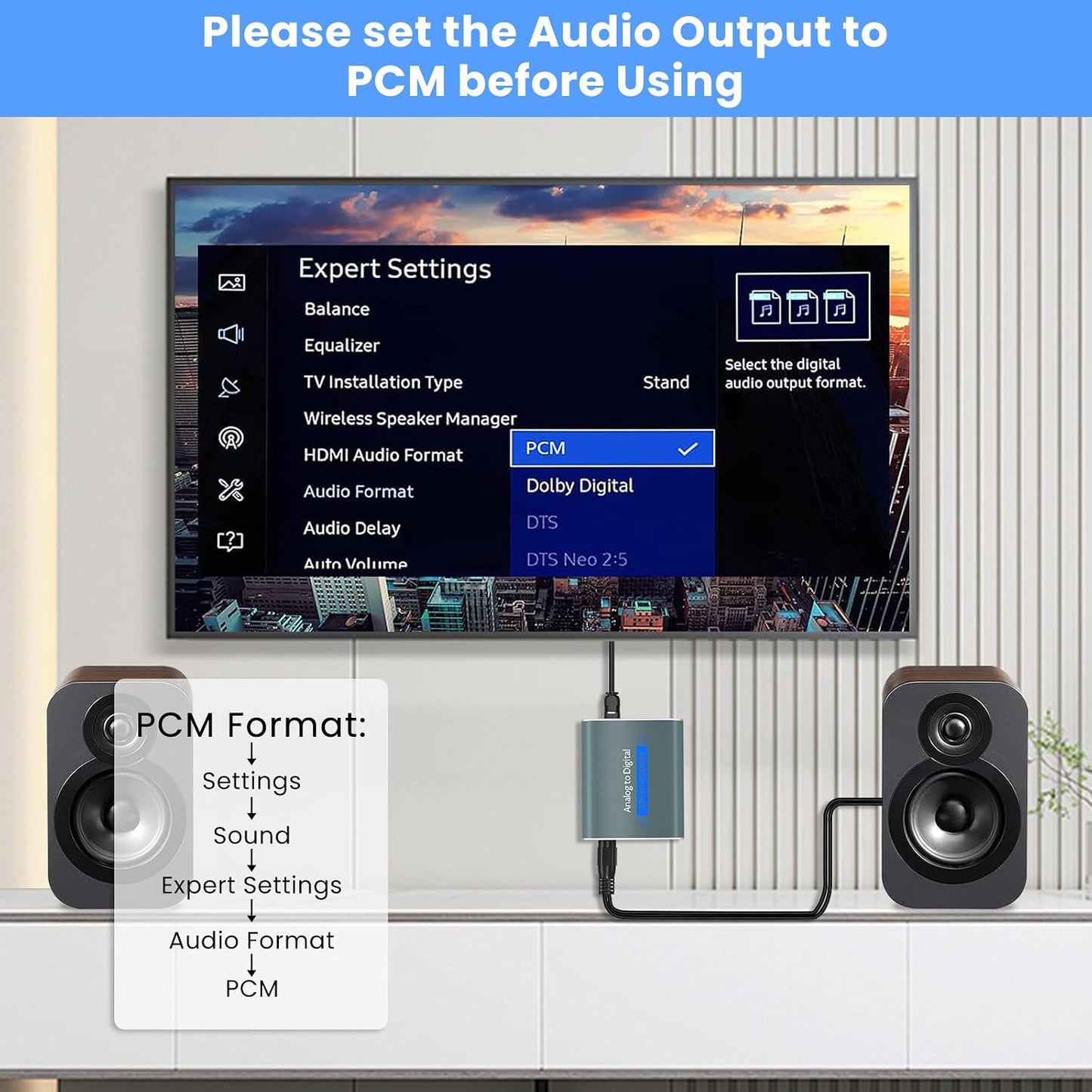 3.5mm 3.5 3.5 Analog to Digital Audio Converter Dual Analog Jack AUX to Optical SPDIF Audio Adapter with Optical Cable