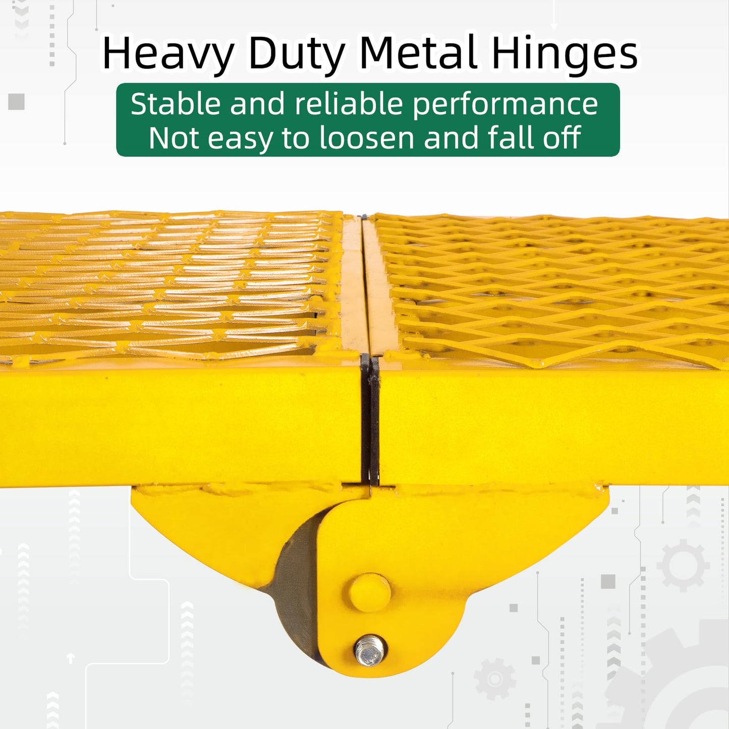 NETRCRHOM Folding Scaffolding Platform, 71(L) x15.7(W) x51(H)''770 Lbs, Adjustable Steel Industrial Step Ladders, Portable Heavy Duty Work Platform for Construction Sites and Renovations
