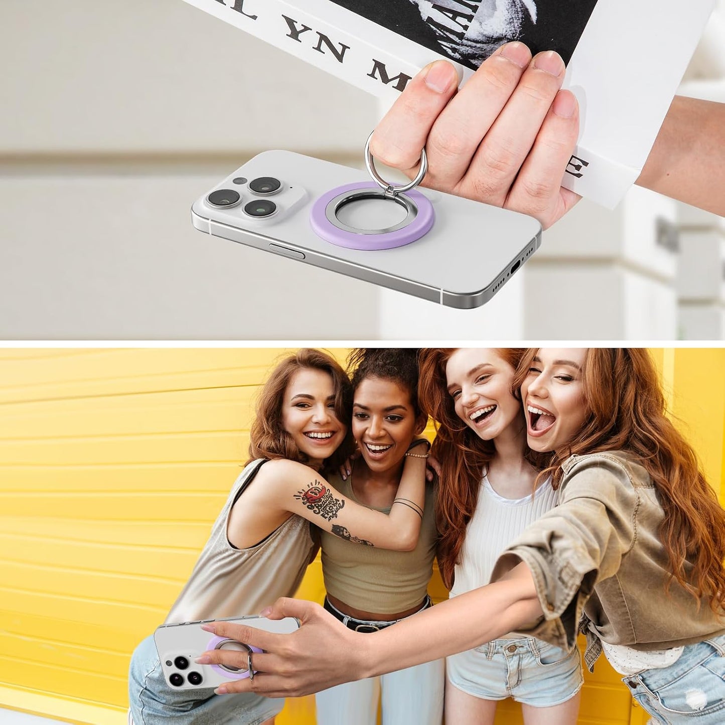 CISID 17/16/15/14/13/12 Phone Ring Holder, Dual Sided Magnetic Phone Grip Magnet Cell Phone Finger Holder for Hand