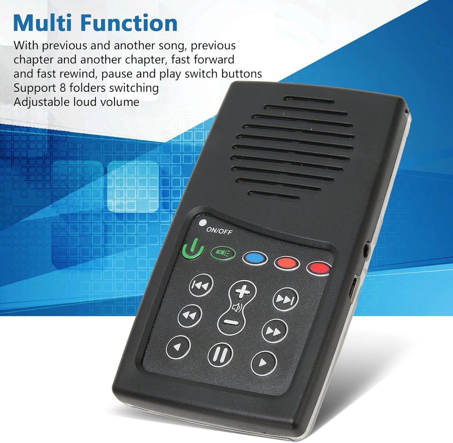 Jiawu Audio Bible Player, King Version Electronic Bible, Solar Charging Electronic Bible Audio Player in English