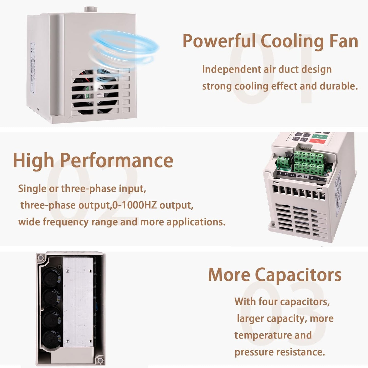 QNK CNC Spindle Motor Kits,220V 1.5KW CNC Spindle Air Cooled Spindle Motor+220V 1.5KW VFD Single to 3 Phase Inverter Variable Frequency Drive+ ER11 Collet Set