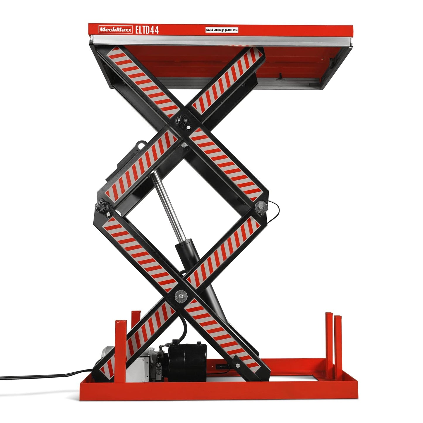Mechmaxx 4400lbs Capacity Stationary Electric Hydraulic Double Scissor Lift Table, 51.2” x 33.5” Platform, 70.1” Lift Height, UL Certified Motor,Model ELTD44
