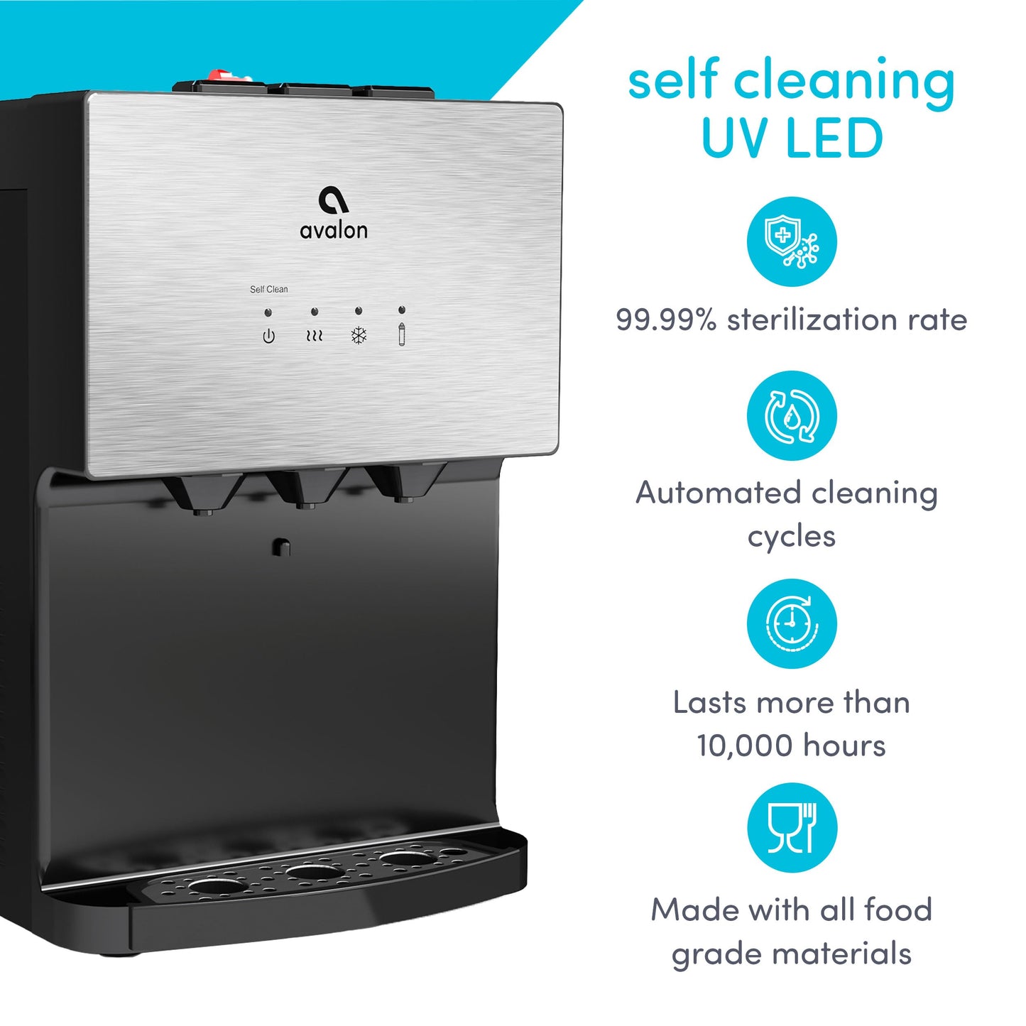 Avalon A12 Countertop Bottleless Water Dispenser, 3 Temperatures, Self Cleaning, Stainless Steel