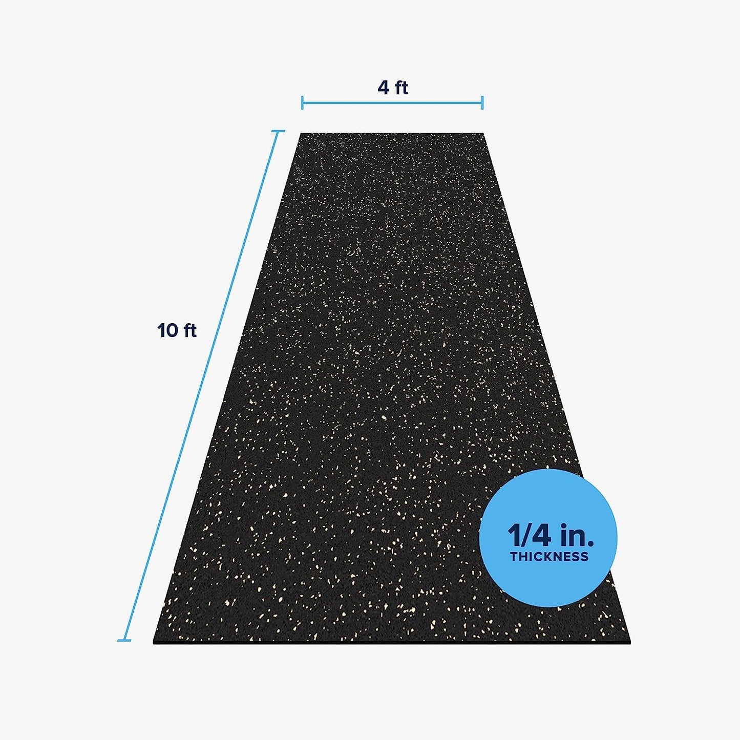 Flooring Inc 1/4" Tough Rubber Flooring Roll | Flexible Recycled Rubber Gym Floor Mats for Home Gym | Heavy Duty Rubber Mat for Home Gyms, Sheds, Horse Stall Mat or Trailer | 4’x10’ | Black
