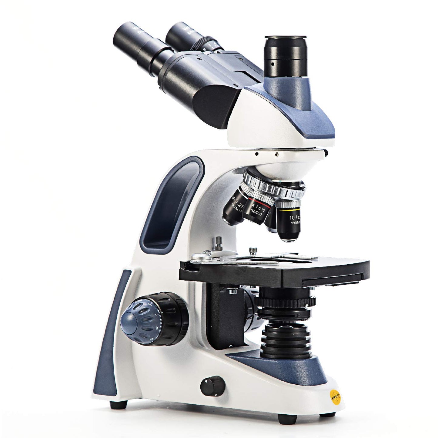 SWIFT Compound trinocular Microscope, 40X-2500X Digital Lab trinocular Compound LED Microscope with 3MP USB Camera and Slides,Mechanical Stage
