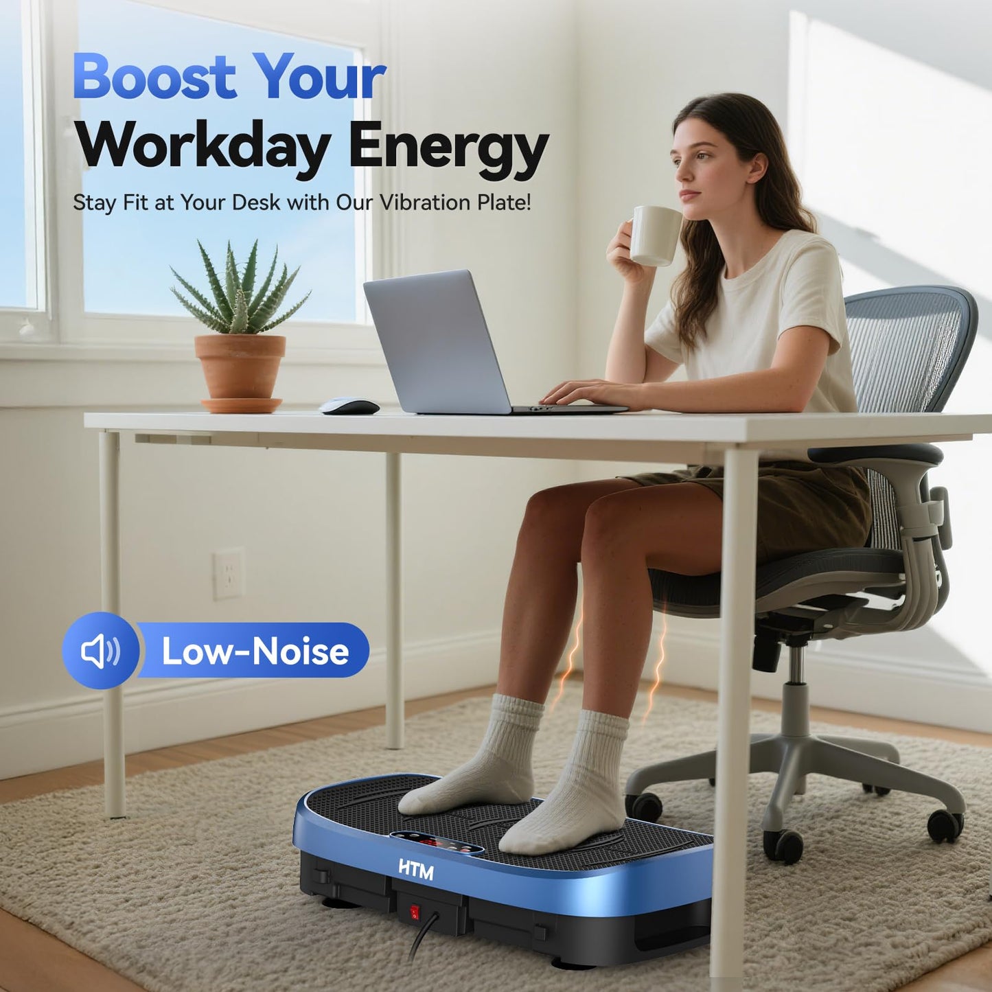 Vibration Plate Exercise Machine - 330lbs Weight Capacity, 120 Speed Levels, Full Body Workout Shake Board for Home Fitness, Toning and Wellness, LED Display, Low Noise Motor