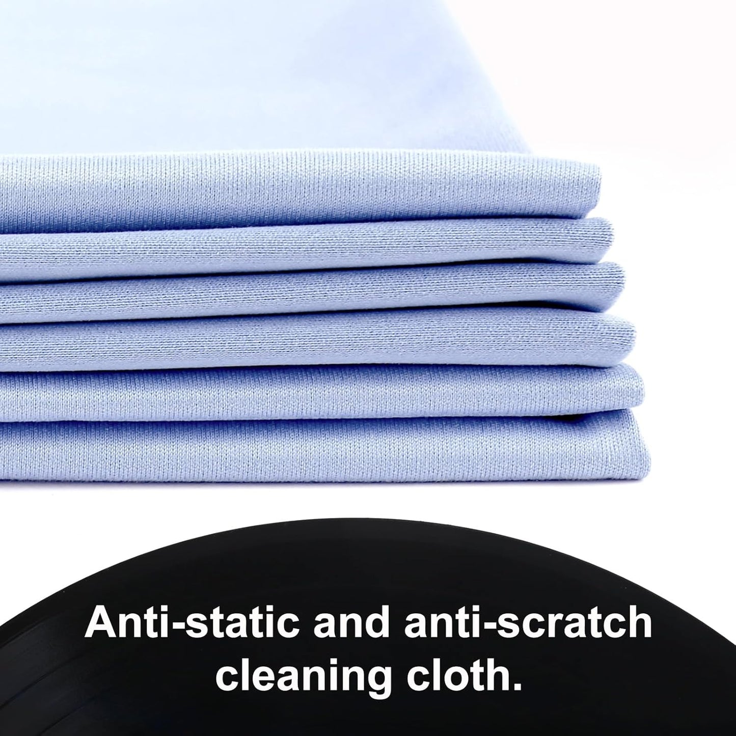 Gartopvoiz 6 Pack 12''x12'' Record Cleaning Cloth, Anti-Static Microfiber Towel by Lint-Free Cleaner for LP Record