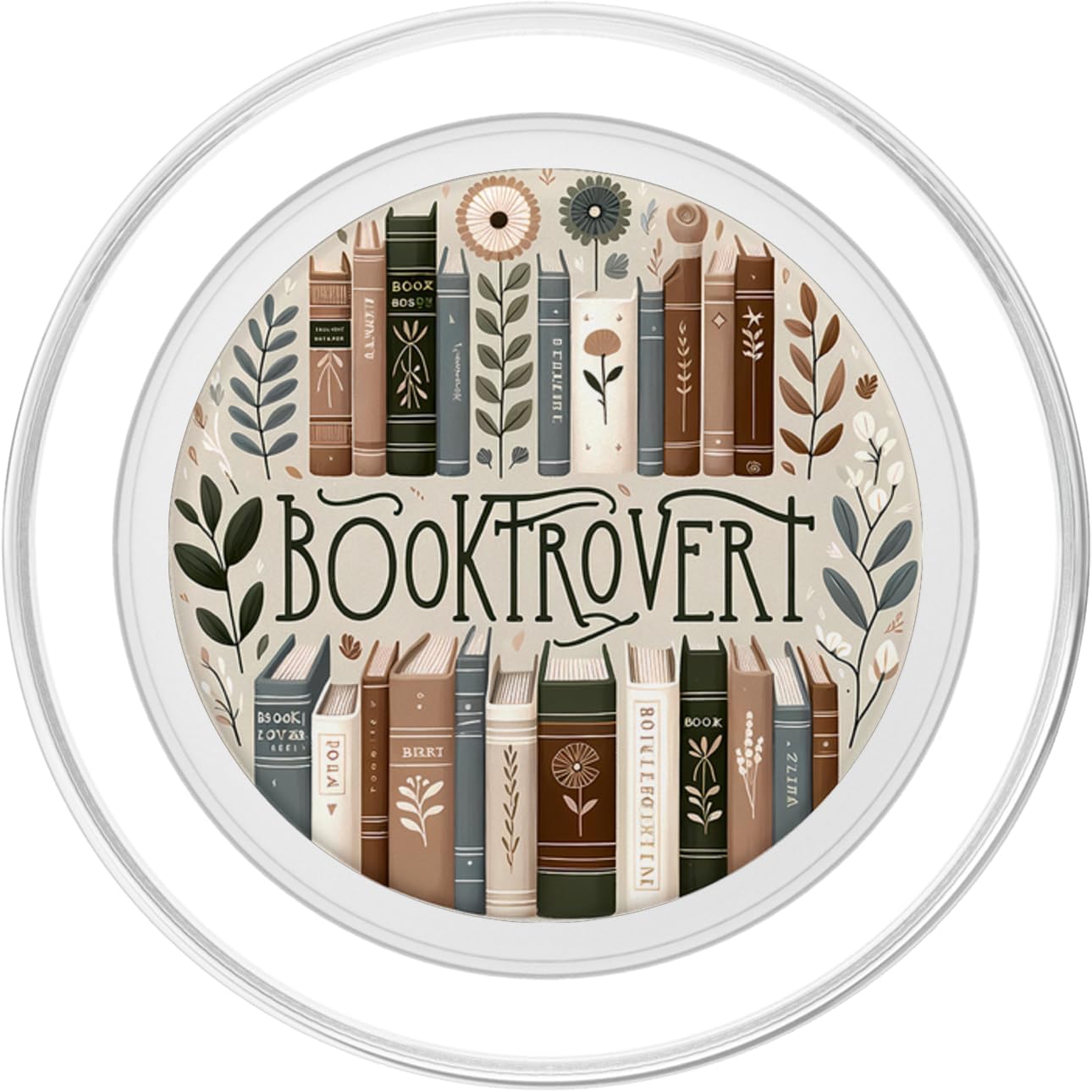 Book Lover Read Introvert Librarian Book Lover Reading Flower Floral Cute Reader Booktrovert PopSockets PopGrip