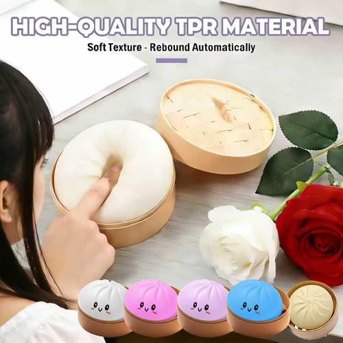 Dumpling Squishy Toy - Soft Squeeze Decompression Stress Relief | Mystery Easter Gift (White)