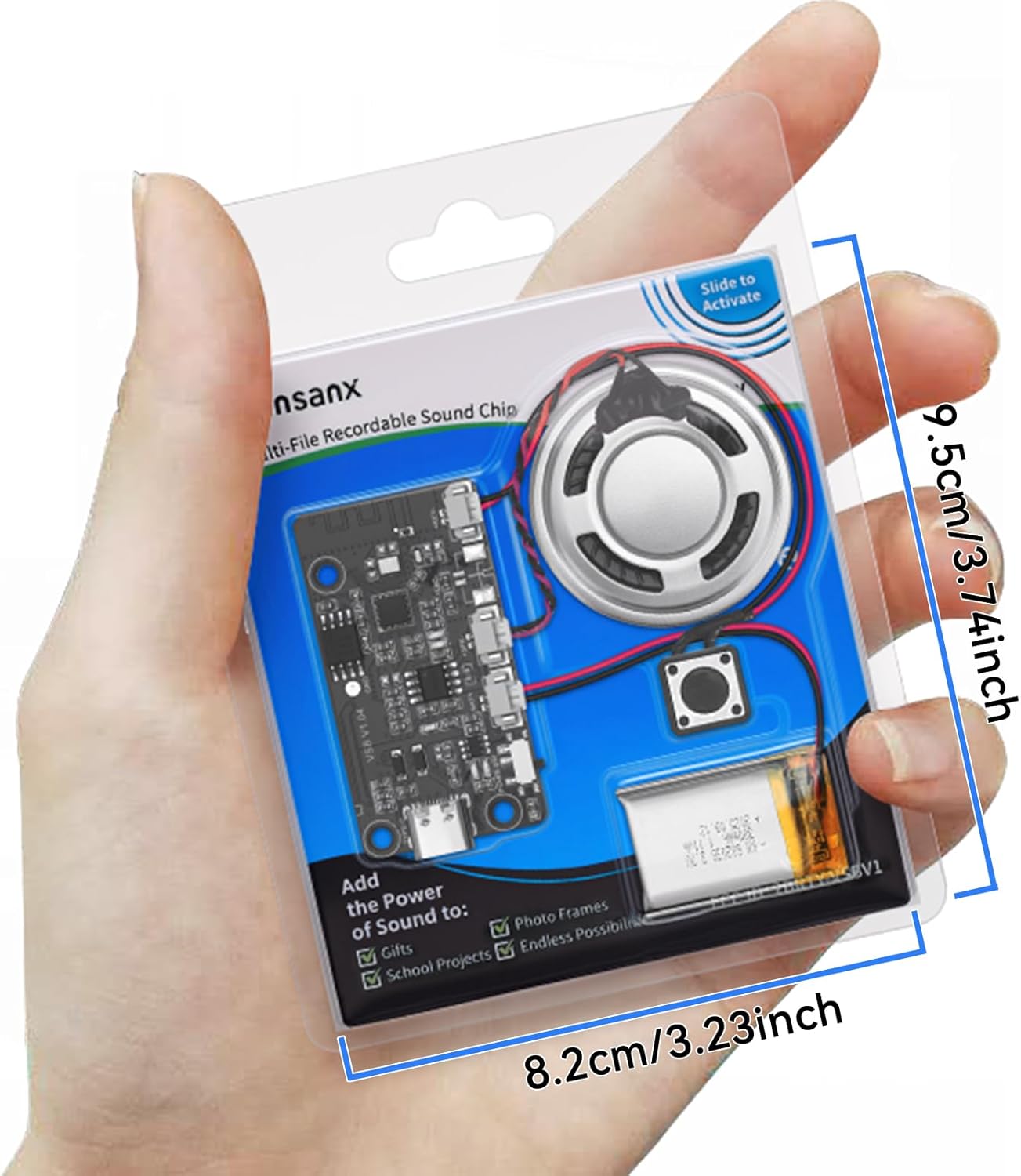 Ransanx MP3 Voice Recording Module Chip with Speaker Records and Plays Multiple Songs and Messages Create Recordable