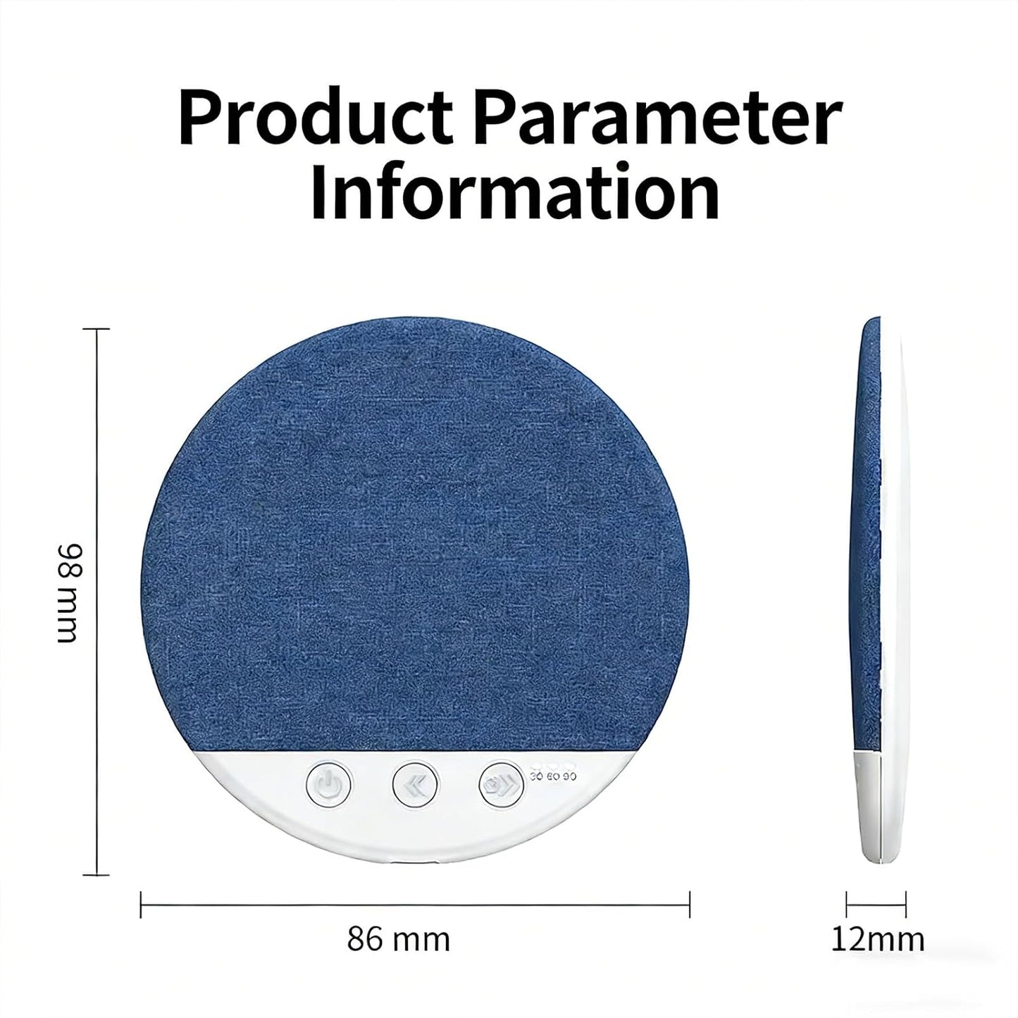 Generic Bluetooth Pillow Speaker for Sleeping with White Noise Timer & Ultra Thin Mini Design Under Pillow Speaker