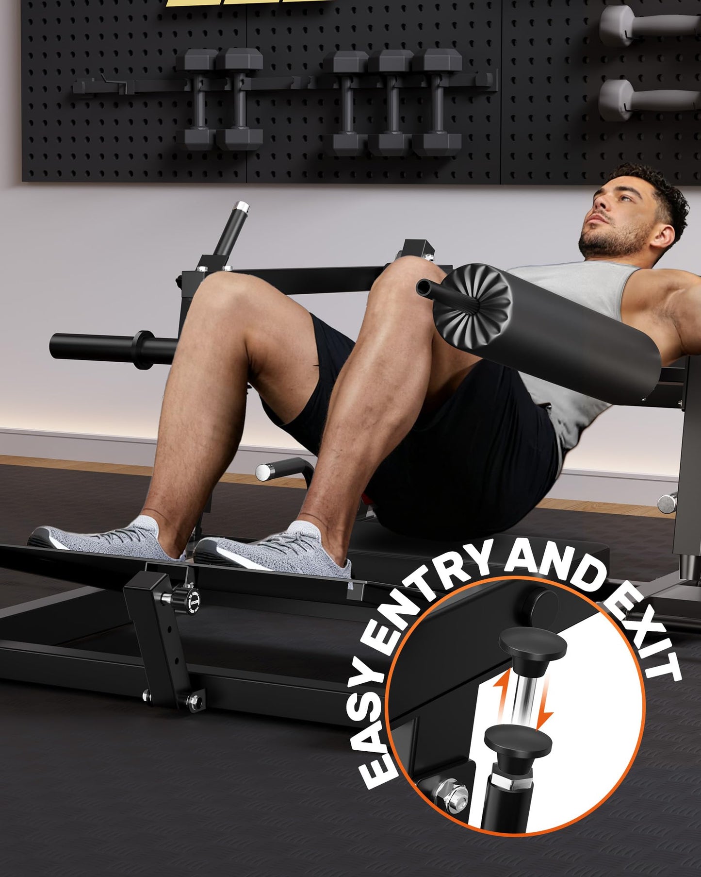 JELENS Hip Thrust Machine, 800LB Glute Bridge Machine with Weight Holder, Heavy Duty Plate-Loaded Butt Workout Equipment, Glute Trainer for Home Gym (Black, 70lbs Black Weight Package)