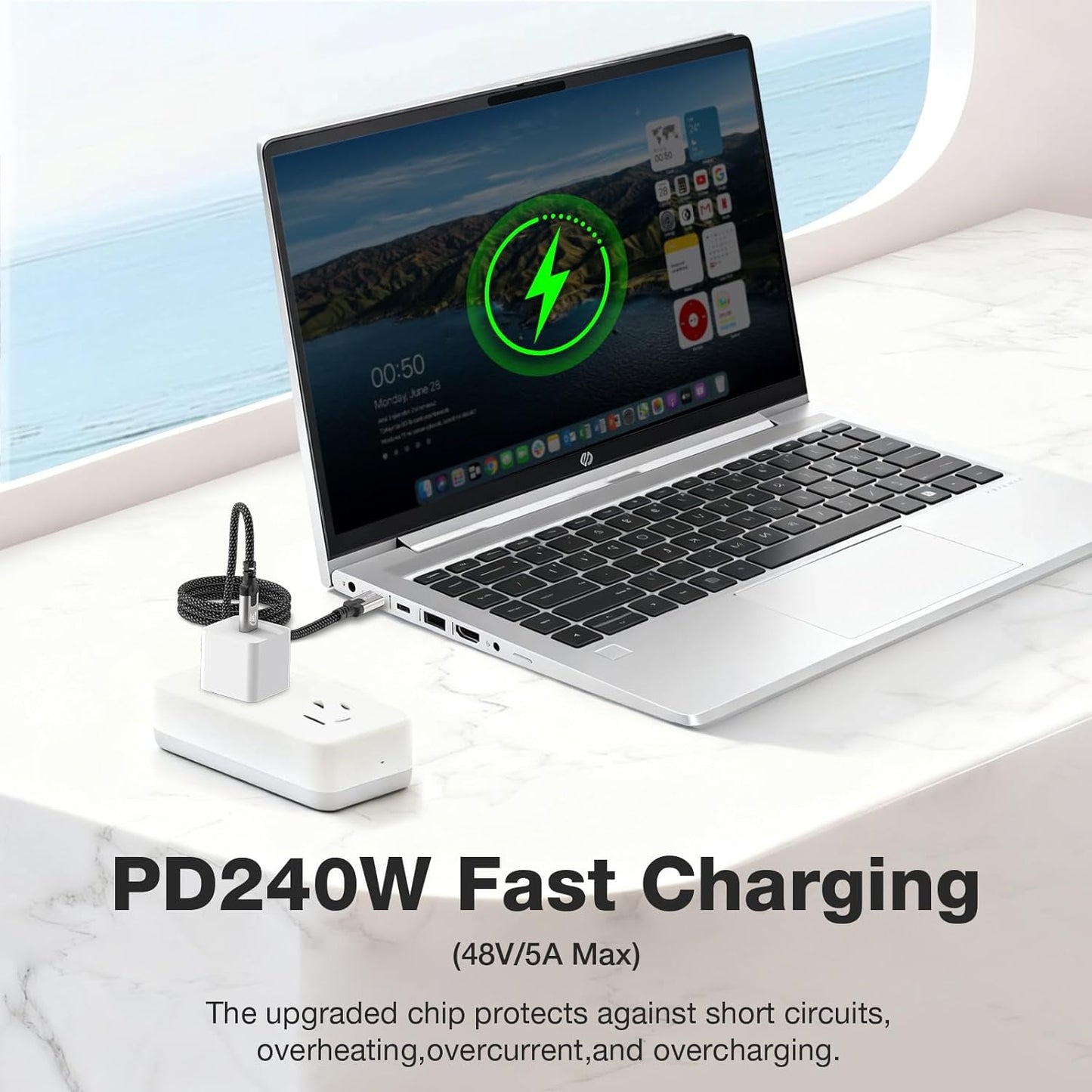 CABLAPTOP 10ft,3.2 2x2 Cable,4K@144Hz/60Hz,8K@30Hz Cable,20Gbps Charging,240W 17 16Pro CABALPTOP usb c to usb c cable