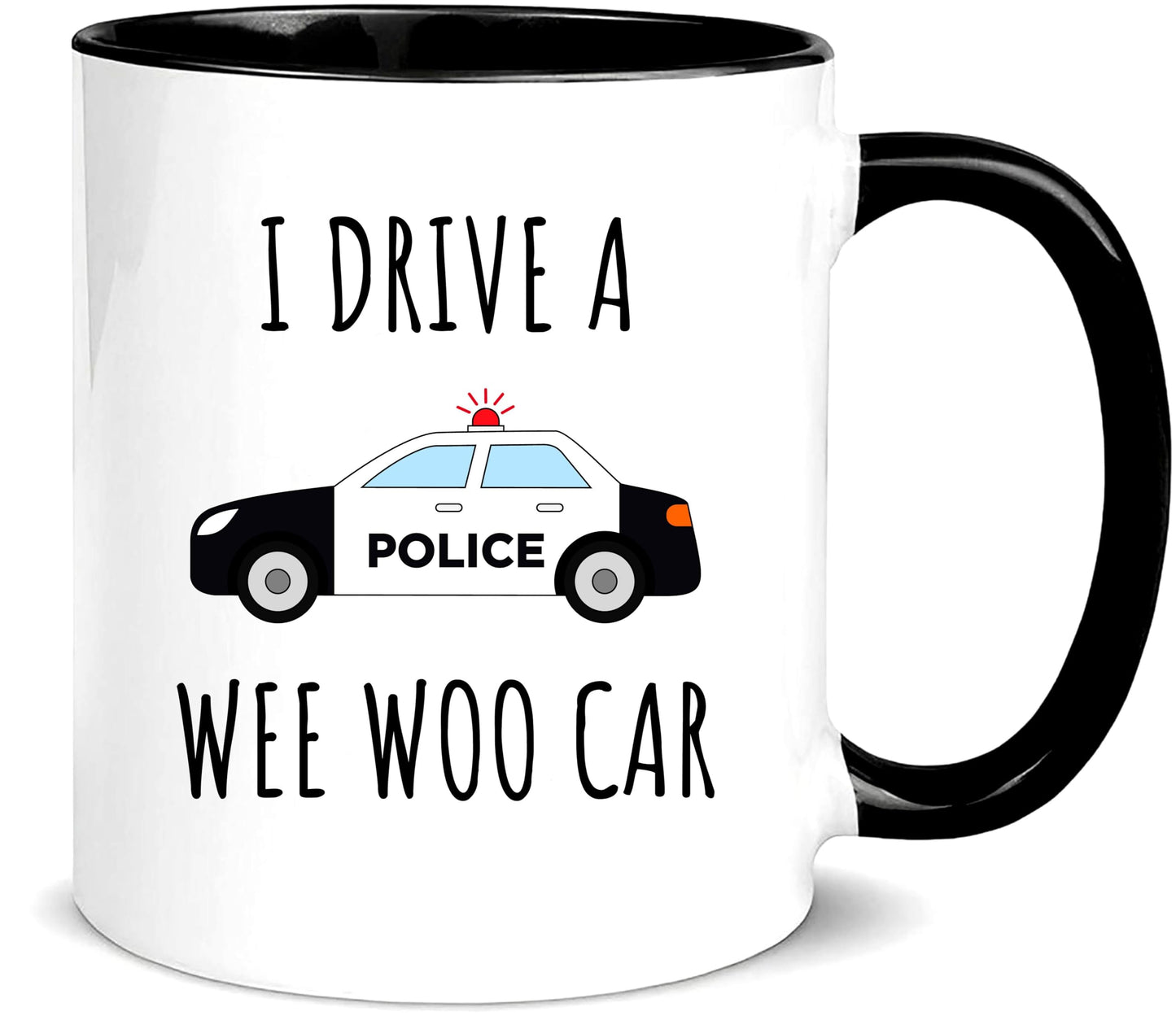 Awnpow Funny Police Officer Mug,Wee Woo Car Mug,Police Graduation Mug,11oz Ceramic Coffee Mug/Tea Cup
