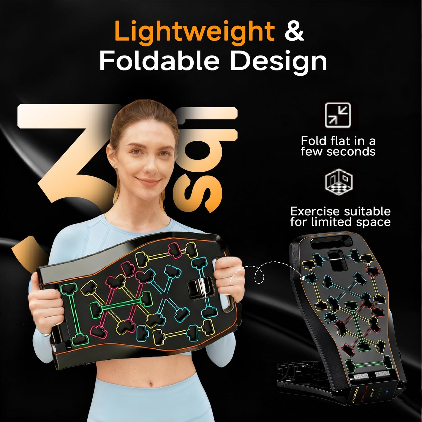 LALAHIGH Solid Push Up Board Fitness, Home Workout Equipment,Portable Foldable 36 in 1 Push Up Bar at Home Gym, Multi-Functional Pushup Handles for Floor. Professional Strength Training Equipment For Man and Women Burn Fat