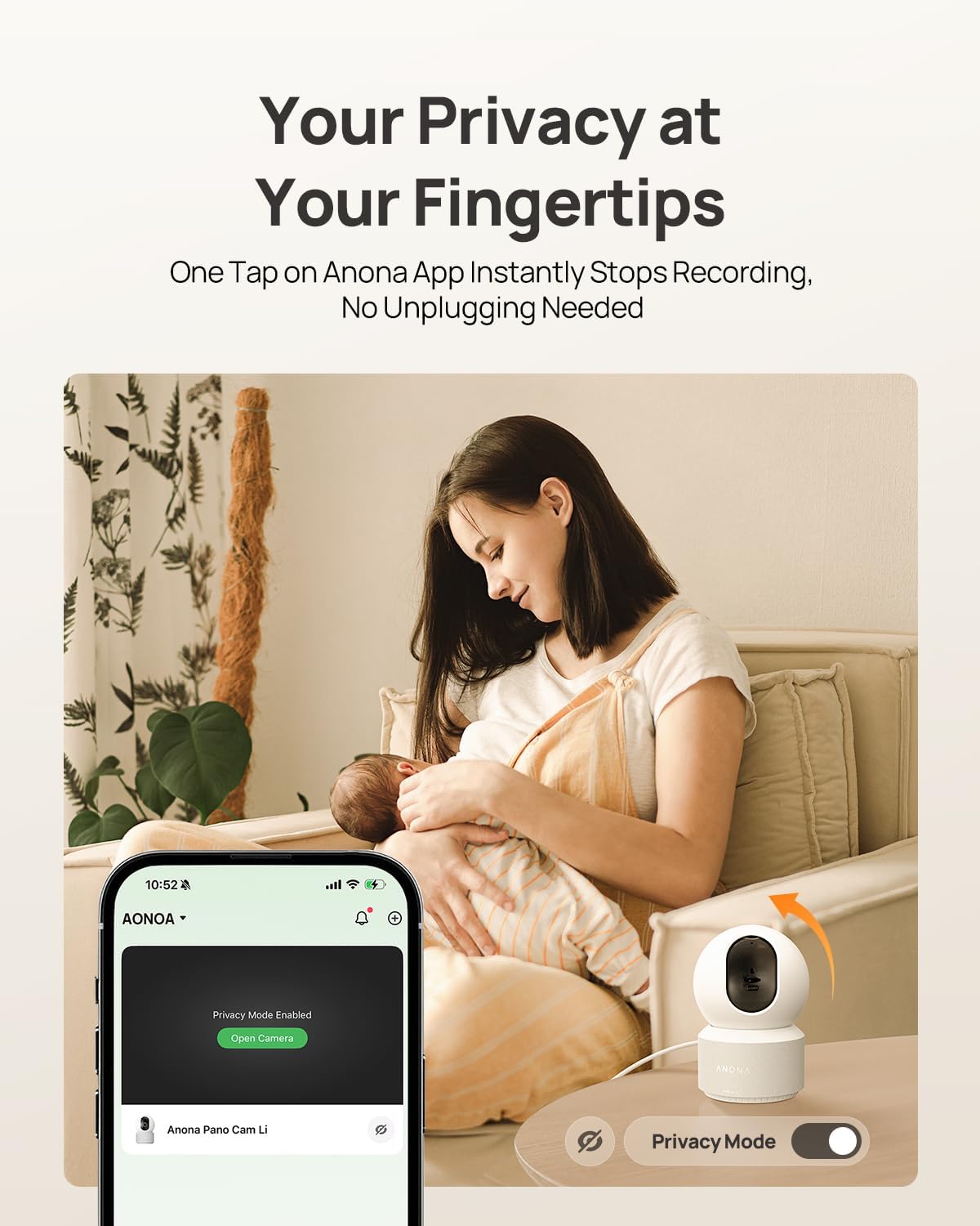 Anona 4K 360 2.4G/5G 6, Pano UHD Indoor Camera, Pet/Dog/Baby Security Camera with Phone App, Pan-Tilt, Dual-Band Wi-Fi