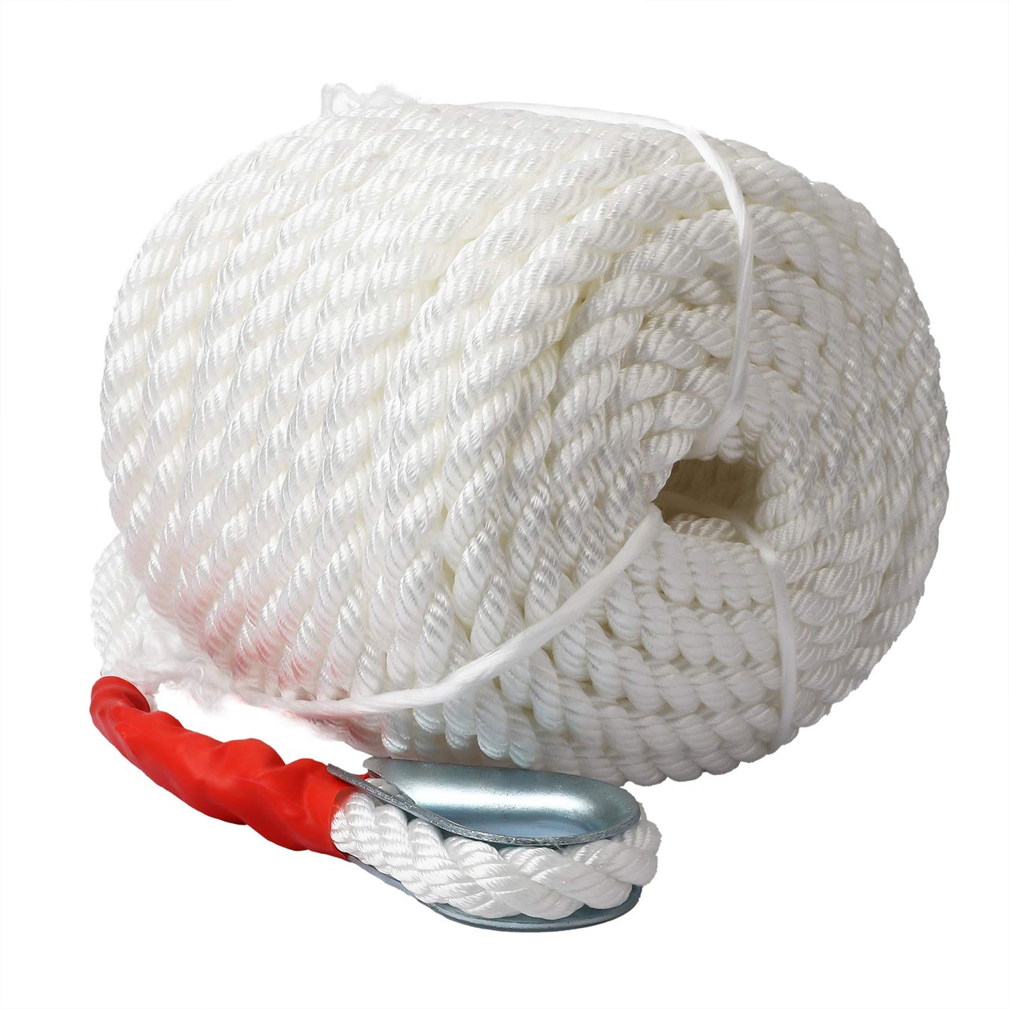 B4B BANG 4 BUCK 3/4" x100' Anchor Rope, Polypropylene Docking Dockline Boat/Sailboat/Mooring/Pull Lines with Thimble, 12592LB Breaking Strain
