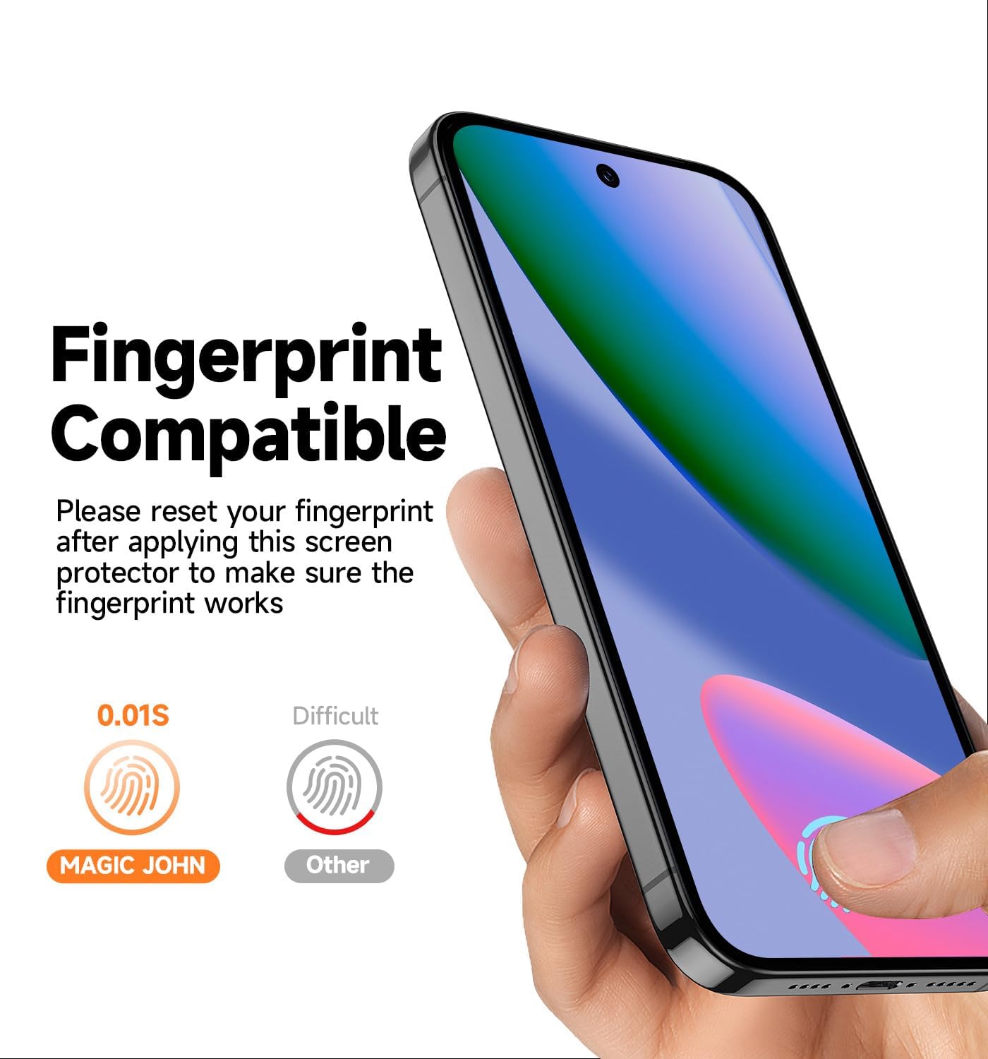 2 Pack 10/10 MAGIC JOHN for Google Pixel Google Pixel Pro Tempered Glass Screen Protector, Auto Dust-Elimination