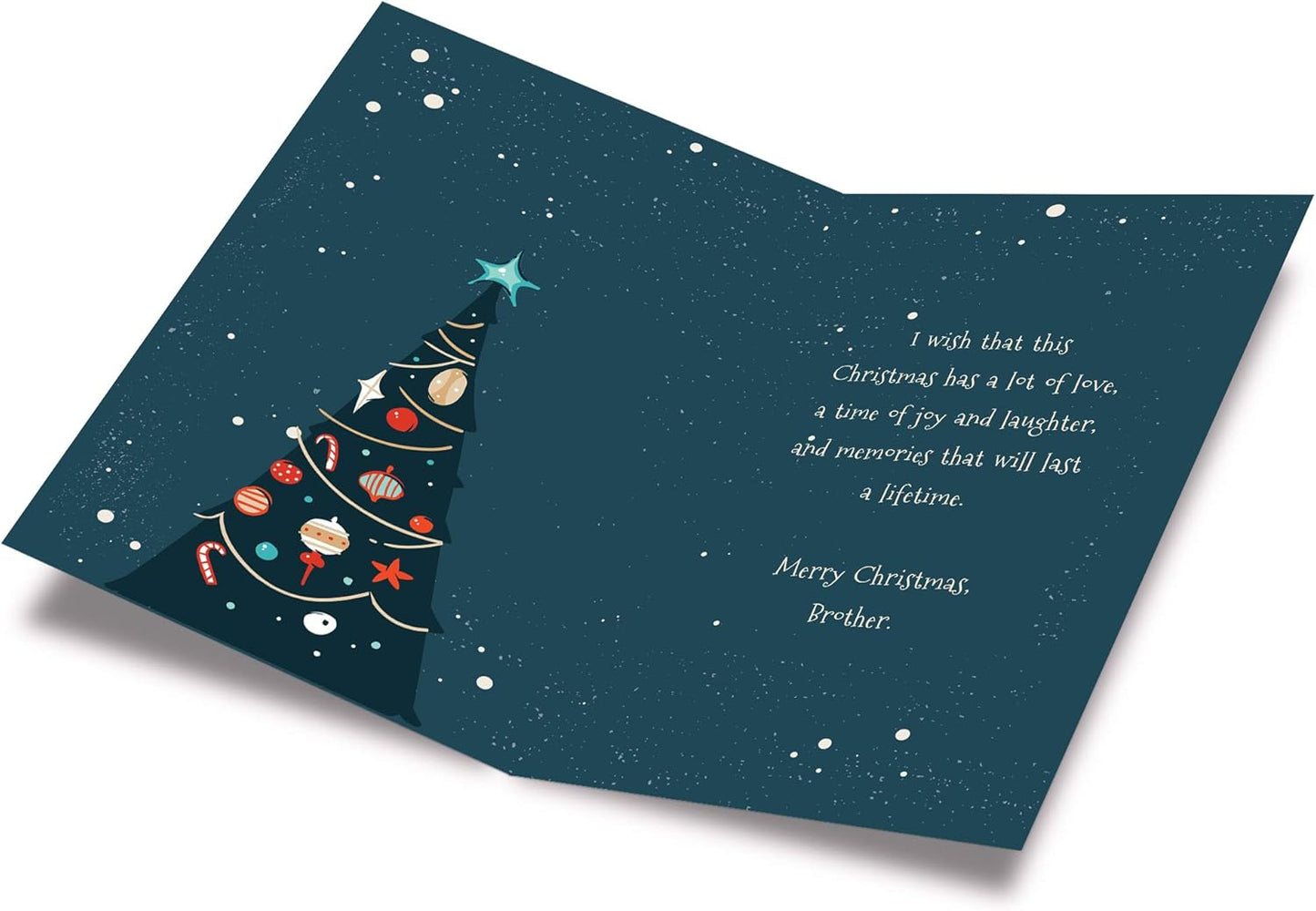 Prime Greetings Christmas Card for Brother - Eco-Friendly Thick Card Stock | 5in x 7.75in with Premium Envelope