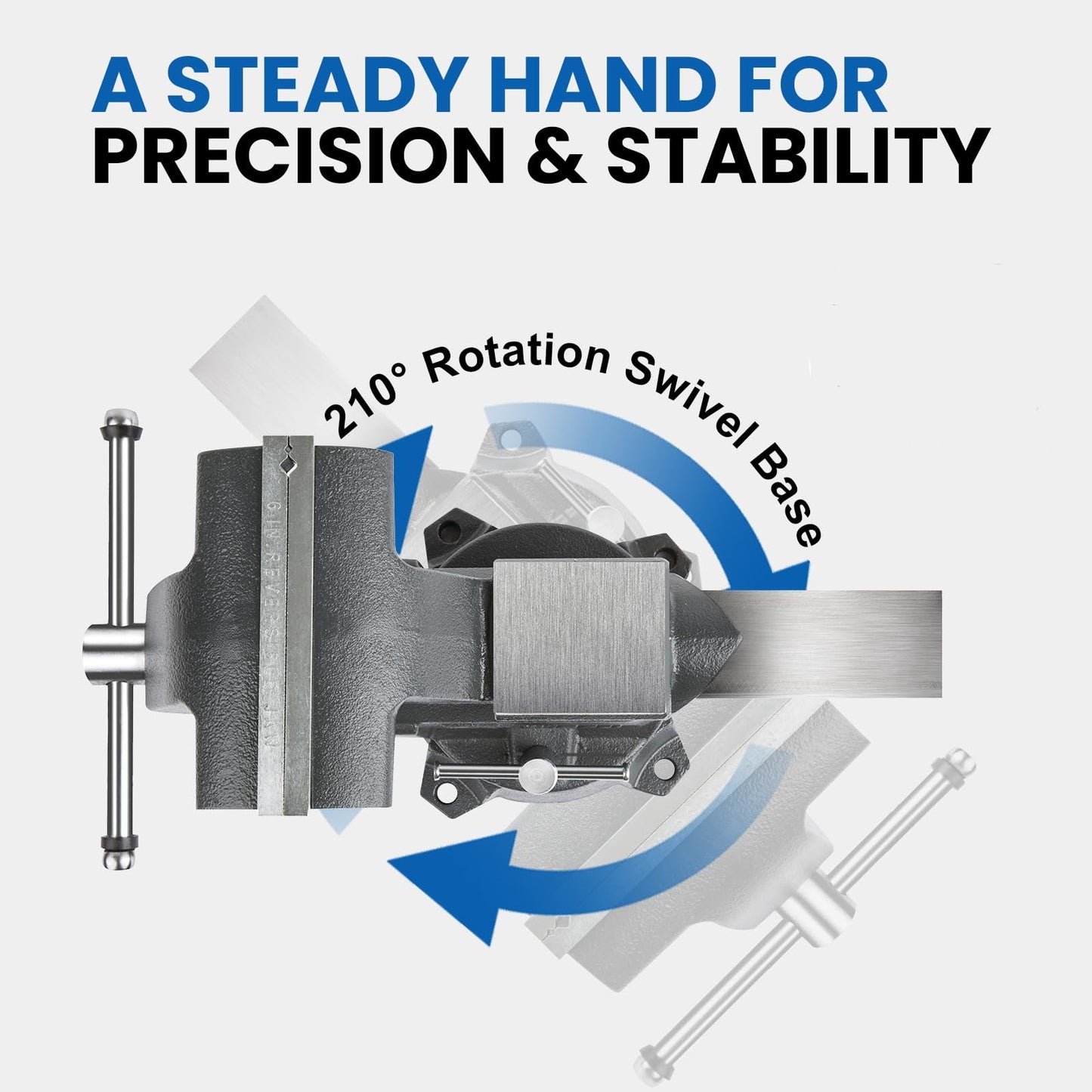 Forward CR50A-5.5In Bench Vise Heavy Duty Vice with Anvil and 210 Degrees Swivel Base (5 1/2")