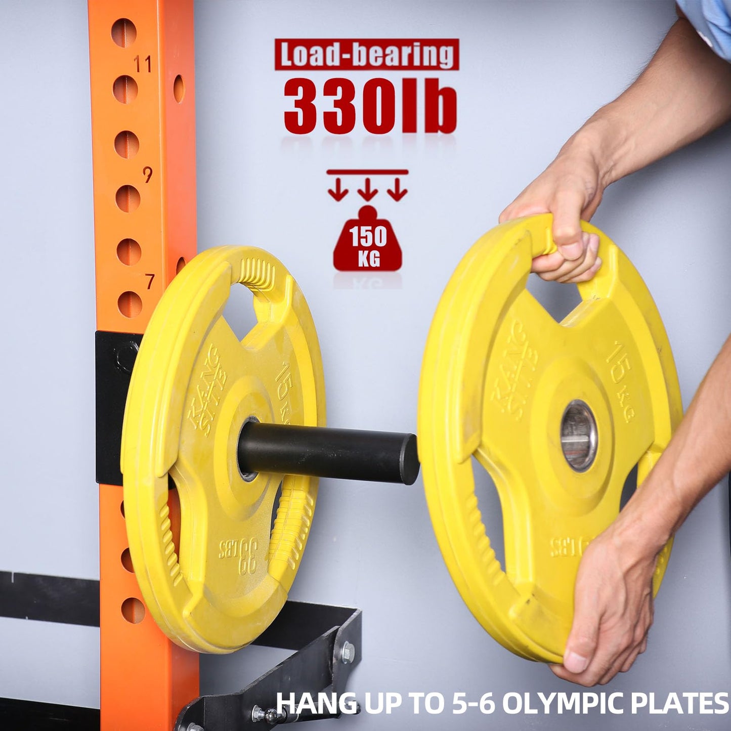 GymPala Olympic Weight Plate Holder - Fit 3x3-Inch Power/Squat Racks with 1" Hole