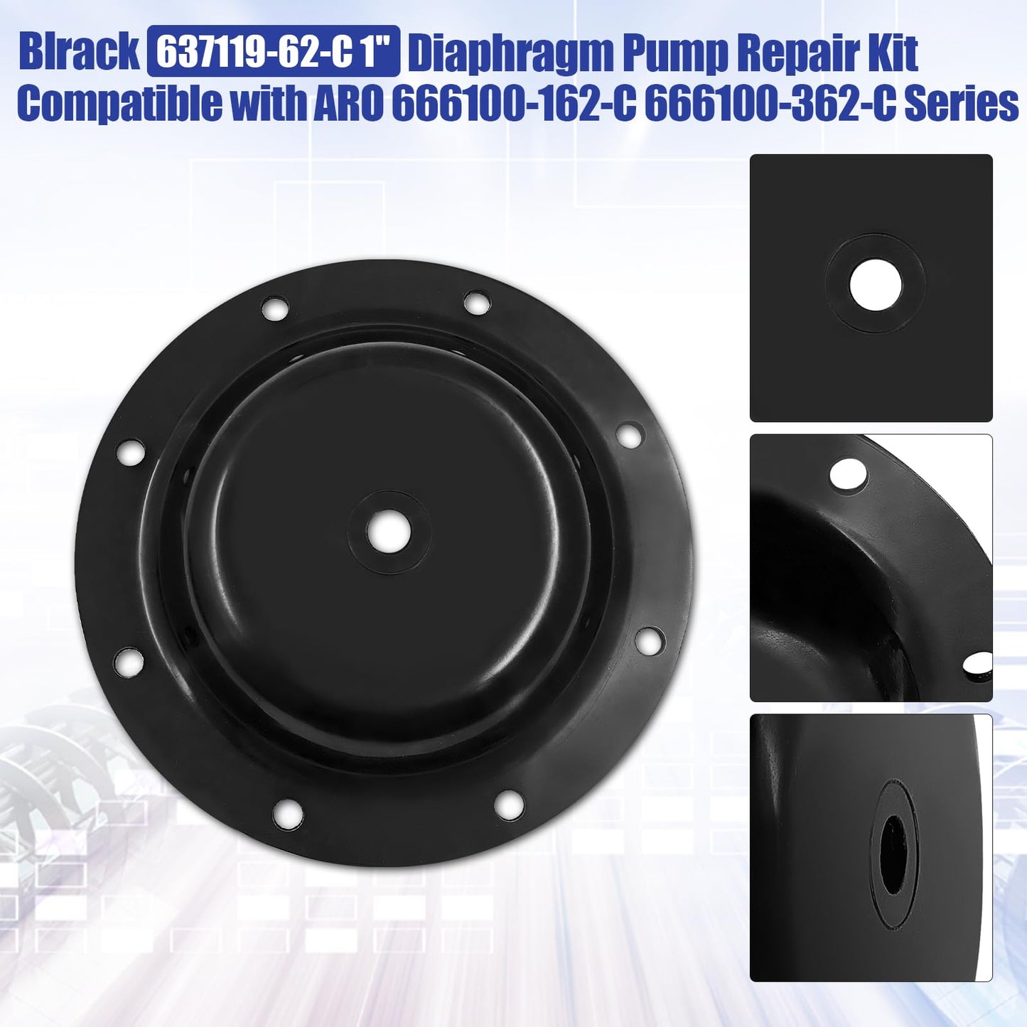 Blrack 637119-62-C Diaphragm Pump Repair Kit Compatible with ARO 666100-162-C 666100-362-C Series Air Operated Pumps