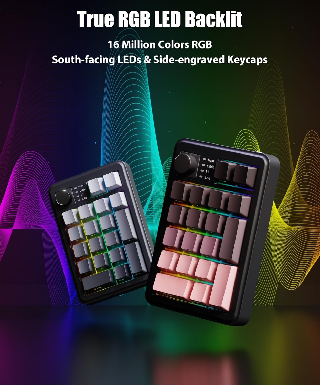 TISHLED 2.4G 5.0 Programmable Gasket Mechanical Numpad Wireless / Bluetooth / Wired USB-C Macro Keypad RGB Backlit Hot