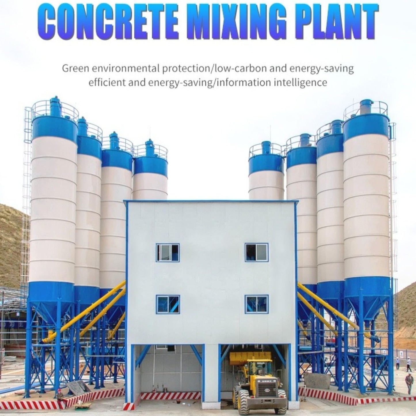 Heavy-Duty Concrete Batching Plant with reinforced H-beam frame, strong twin-shaft mixer and high-precision sensors, suitable for demanding civil engineering and long-duration construction jobs