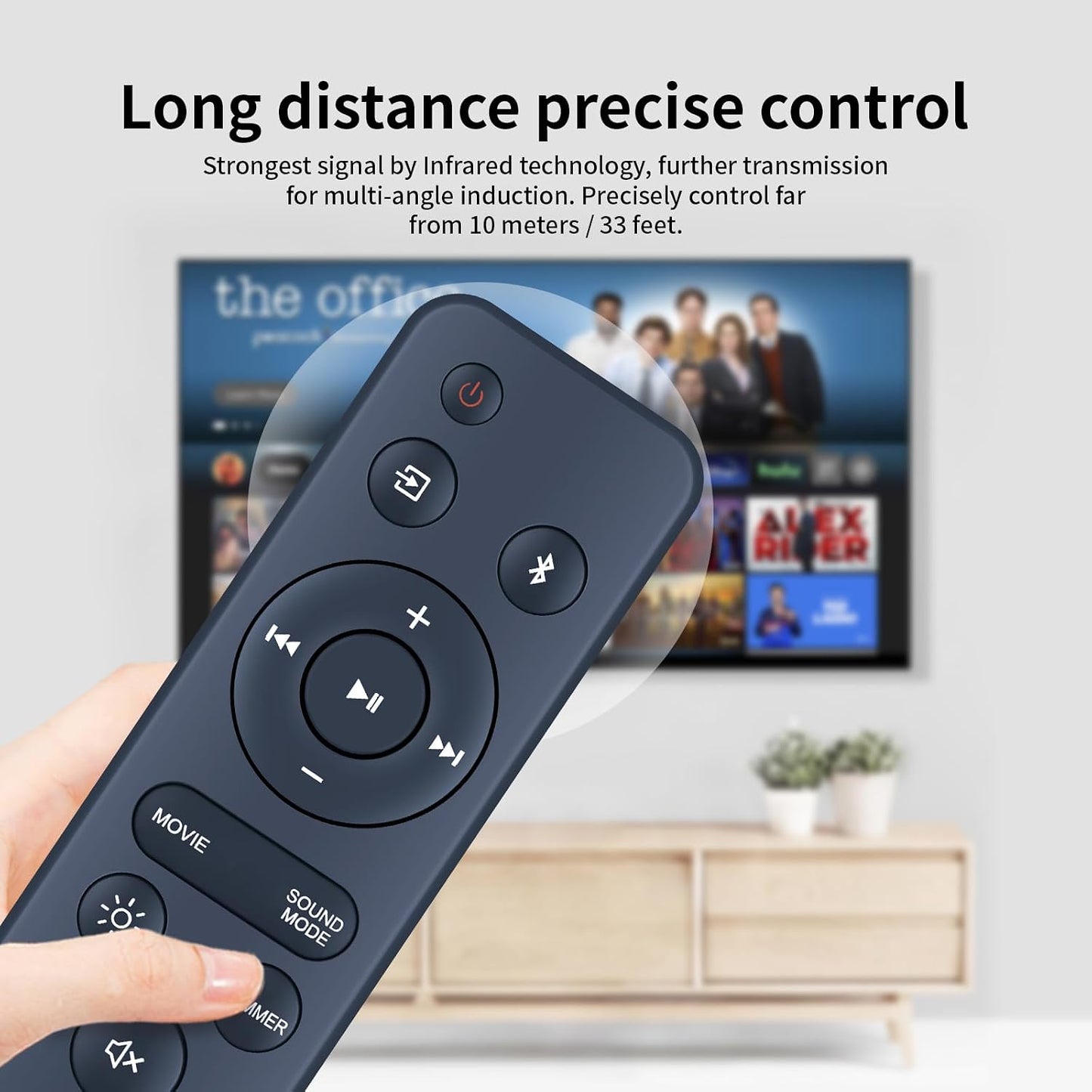RYQIF 20 Inch 100075108 Replacement Remote Control Intended for Onn Soundbar Sound Bar Speaker