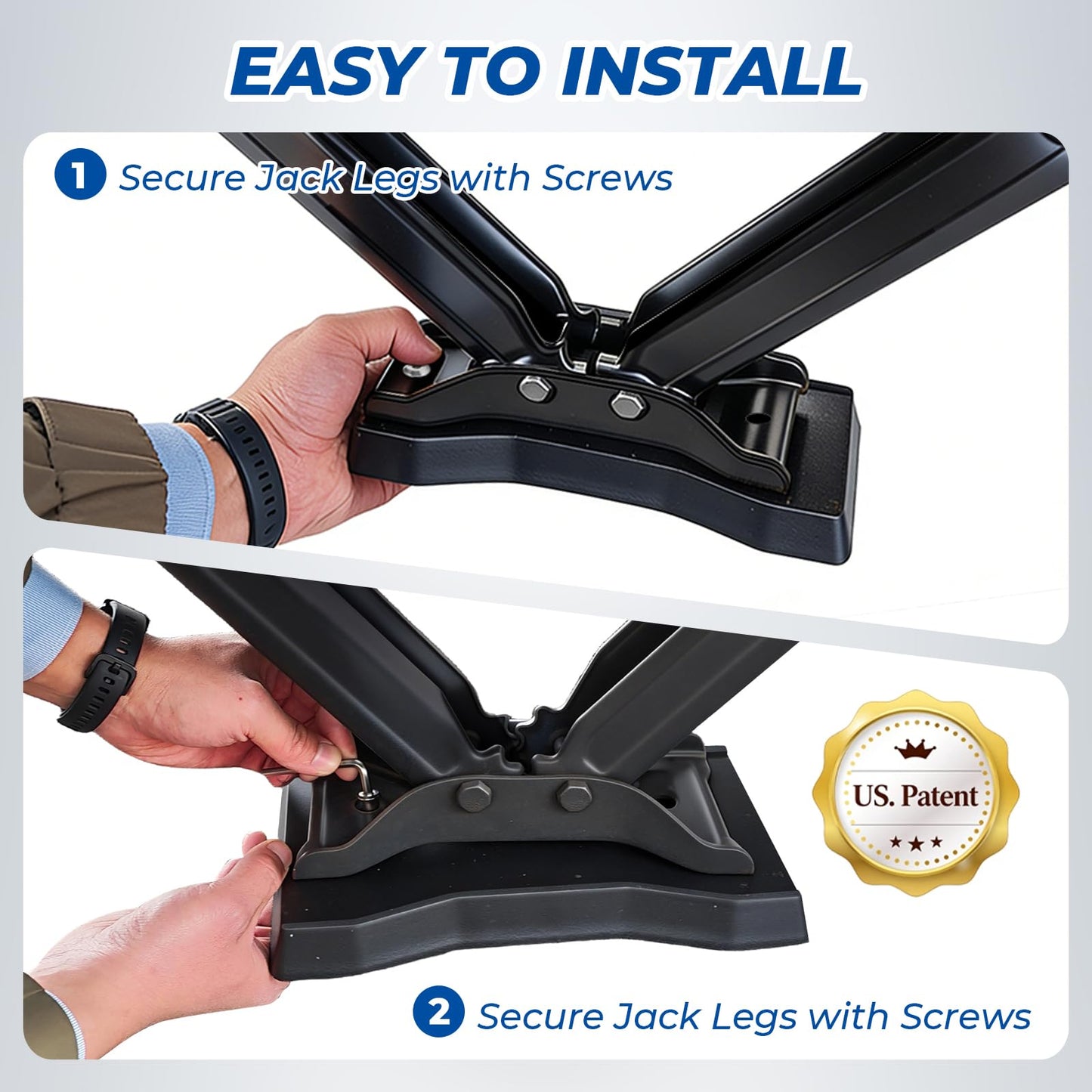 ROBLOCK RV Stabilizer Jack Pads 2 Pack, Heavy Duty Rubber Scissor Jack Leveling Blocks,Non-Slip Stabilizer Pad Solid Rubber Protection Foot for Travel Trailer Camper 5th Wheels,Black