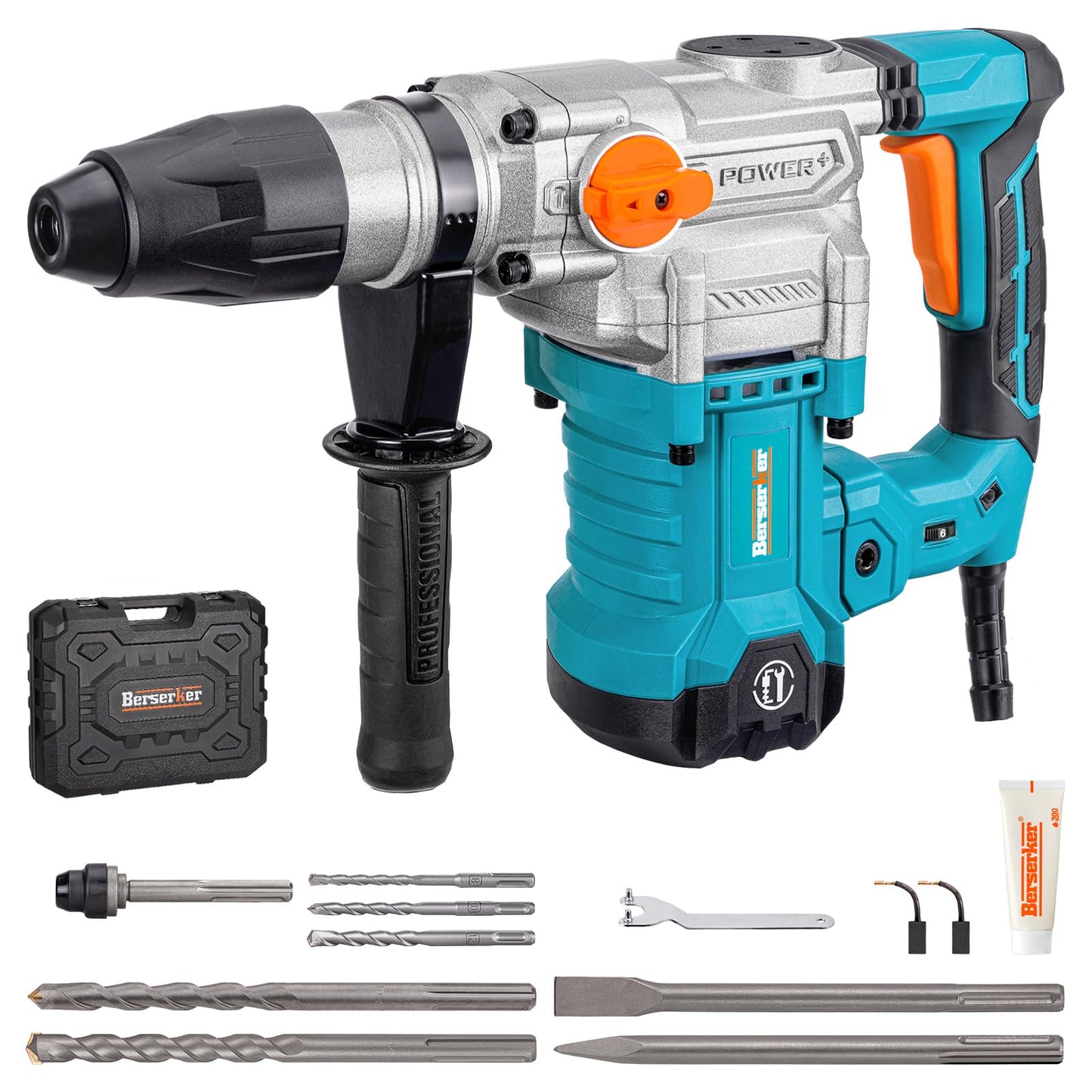 Berserker 1-9/16" SDS-Max Heavy Duty Rotary Hammer Drill with 7/8 Inch x 12-19/32 Inch SDS Max Drill Bit for Concrete,Masonry,Brick,Cement,Stone Drilling