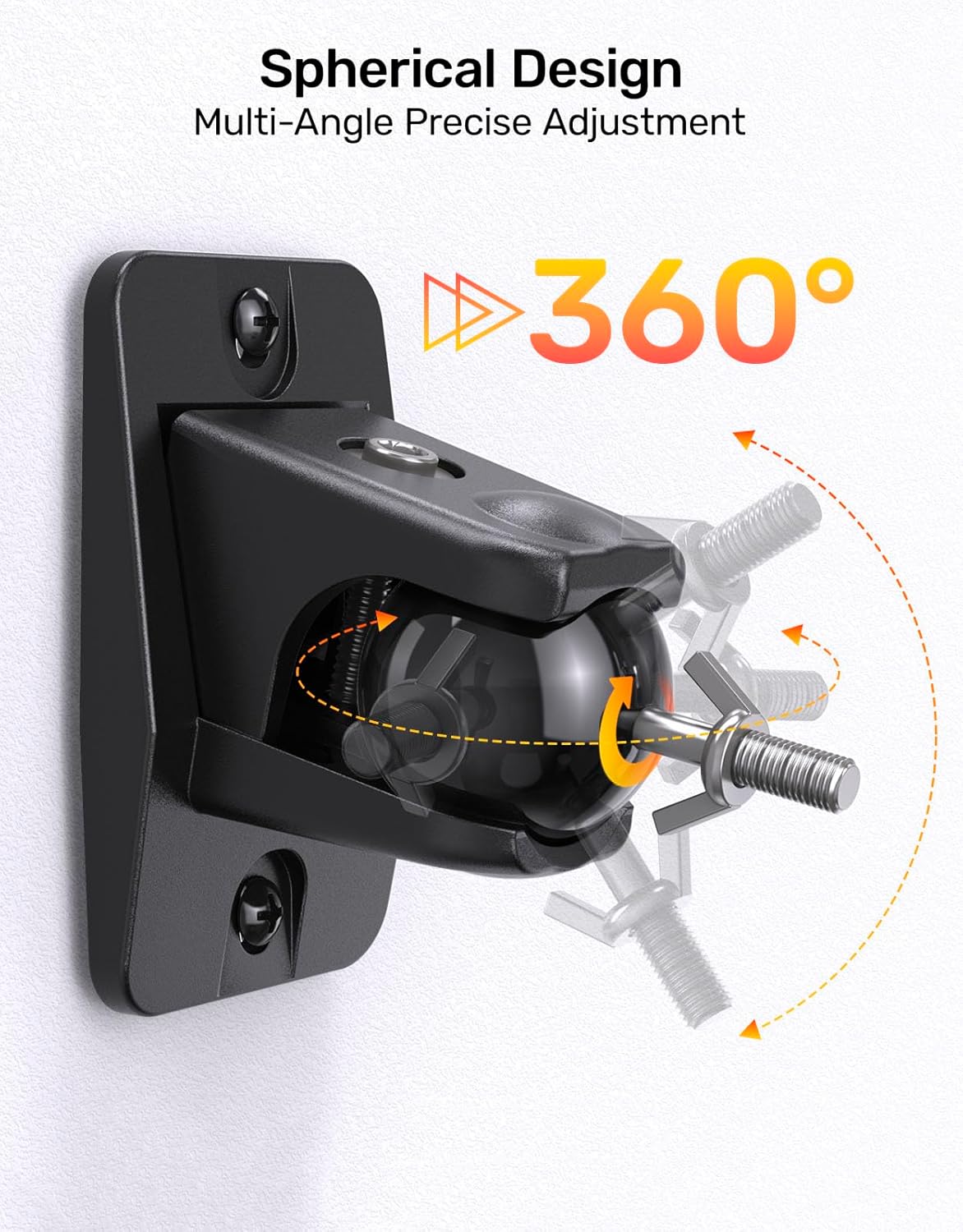 jidinung Keyhole/1/4-20 4&5mm, q990d,JBL,Sony,Roku 360 11lbs Speaker Wall Mount with Threads Universal Satellite Rear
