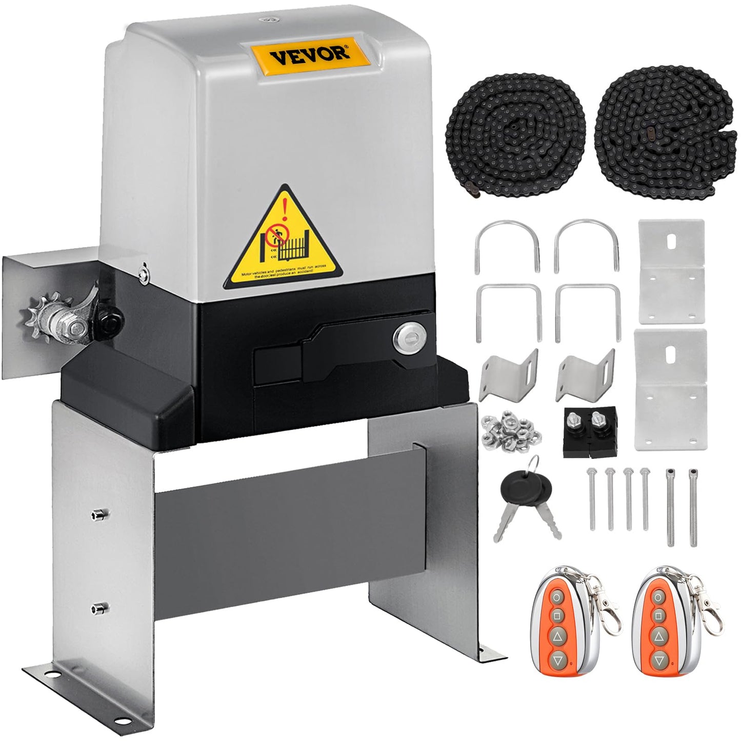 Vevor Automatic Sliding Gate Opener 1400LBS with 2 Remote Controls, Gate Operator Hardware Kit for Security, Move Speed 43ft Per Min, Electric Rolling Driveway Slide Gate Motor