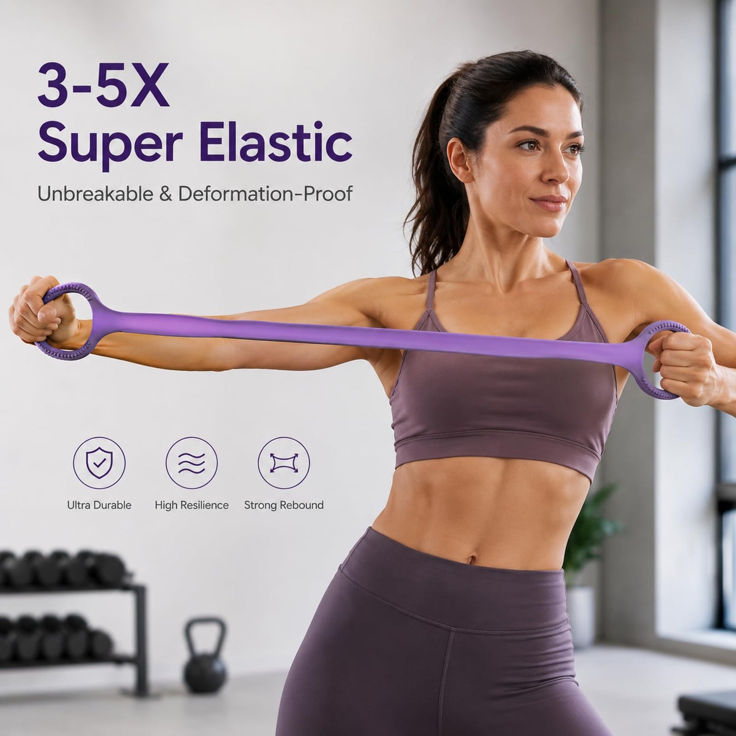 Figure 8 Resistance Bands with Handles Exercise Band for Women and Man Arm Workout Silicone Soft Grips Shaped 2026 New Non‑Slip Function Tension Rope Stretch Elastic Yoga Piztes Back Leg 2pc