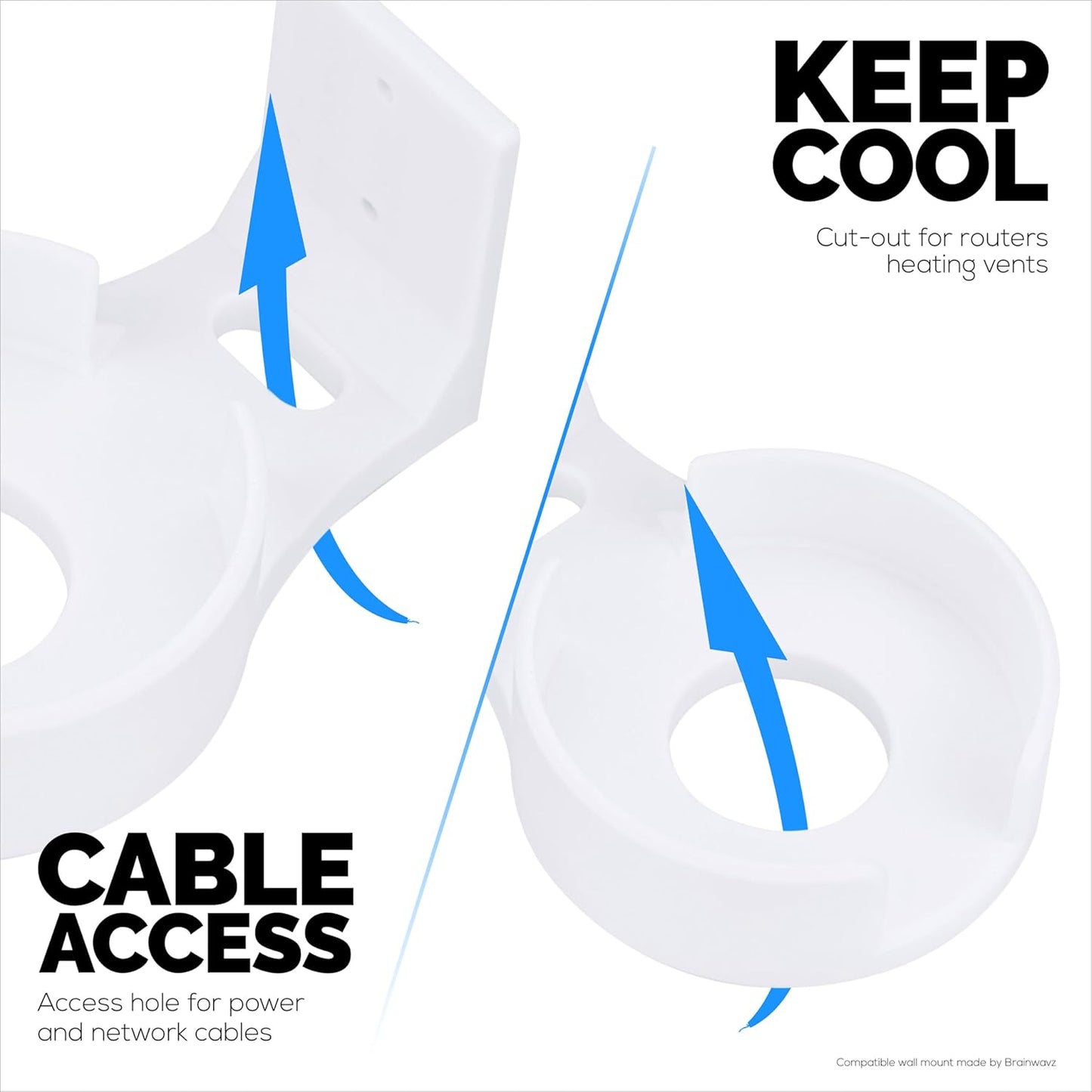 BE63 (BE1000) Adhesive Wall Mount for TP Link WiFi Mesh Router, Easy to Install Holder, Stick On & Screw in Mounting