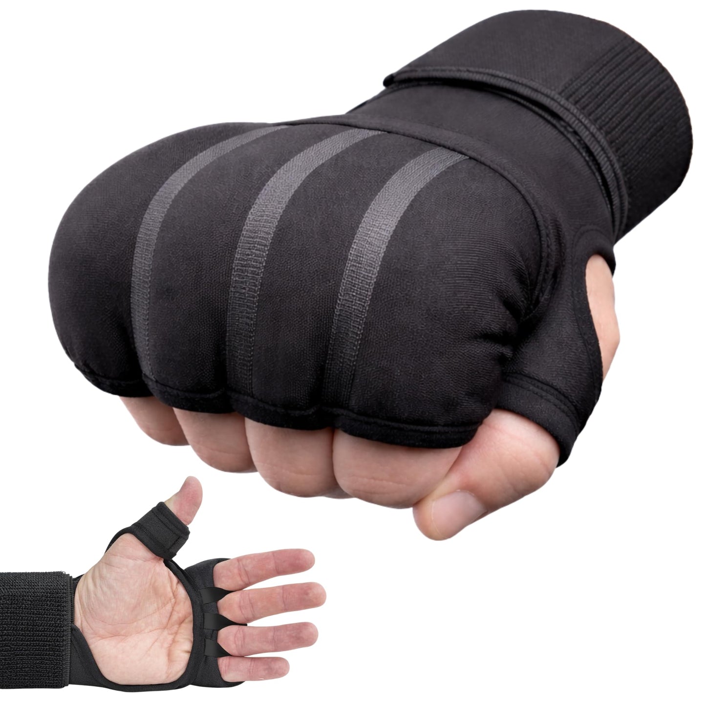 Protective Boxing Hand Wraps for Men & Women, Knuckle Guard Padding, Wrist Stabilizer, Upper Hand Shell & Thumb Shield - Proprietary Safety Technology Designed for Boxing, Muay Thai, MMA, Sparring L
