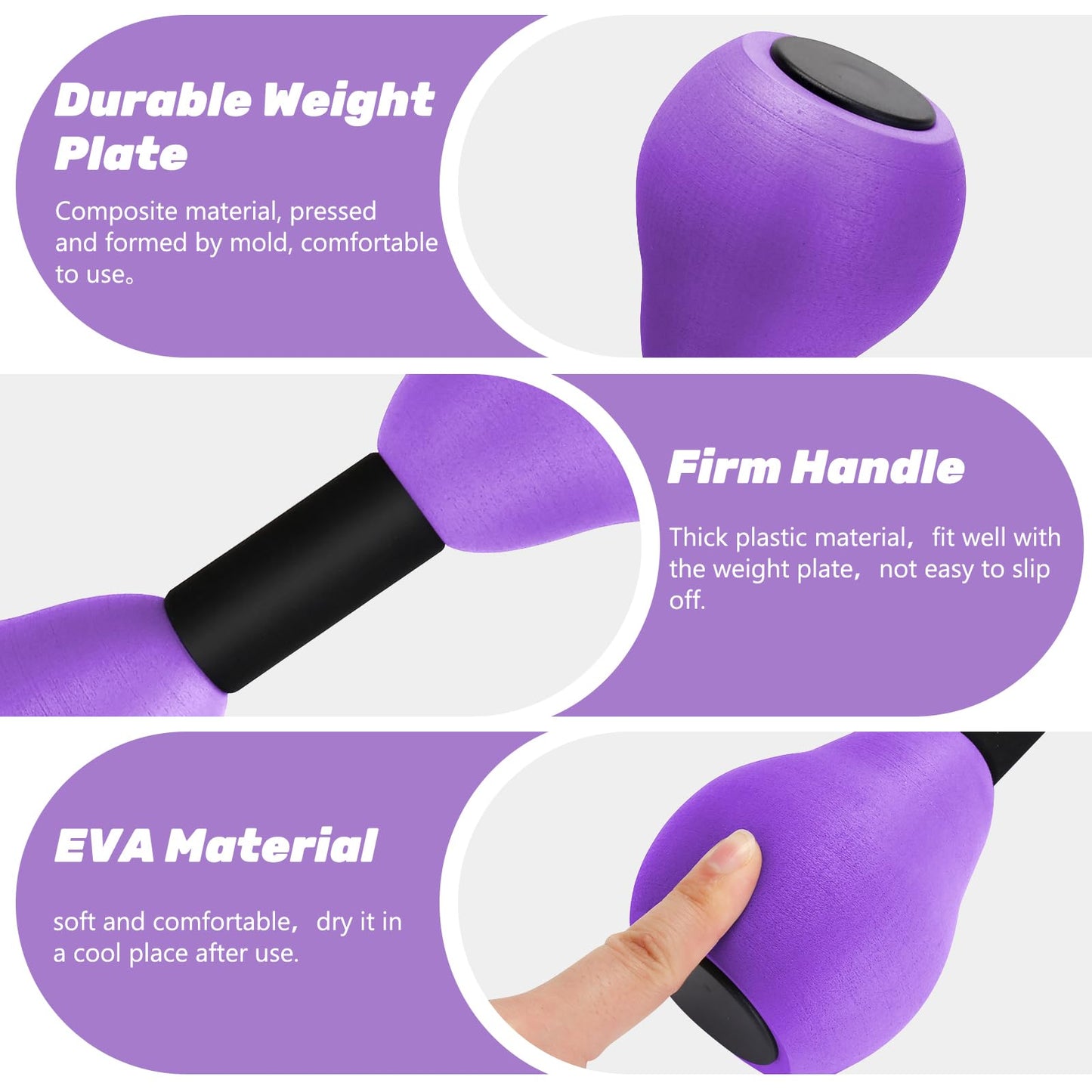 Aquatic Dumbells,2Pcs Foam Water Weights Aerobic Exercise Fitness Equipment Dumbbells,Pool Resistance Swimming Training for Adults/Kids/Men/Women Weight Loss,Beginner Swimming Training, Purple