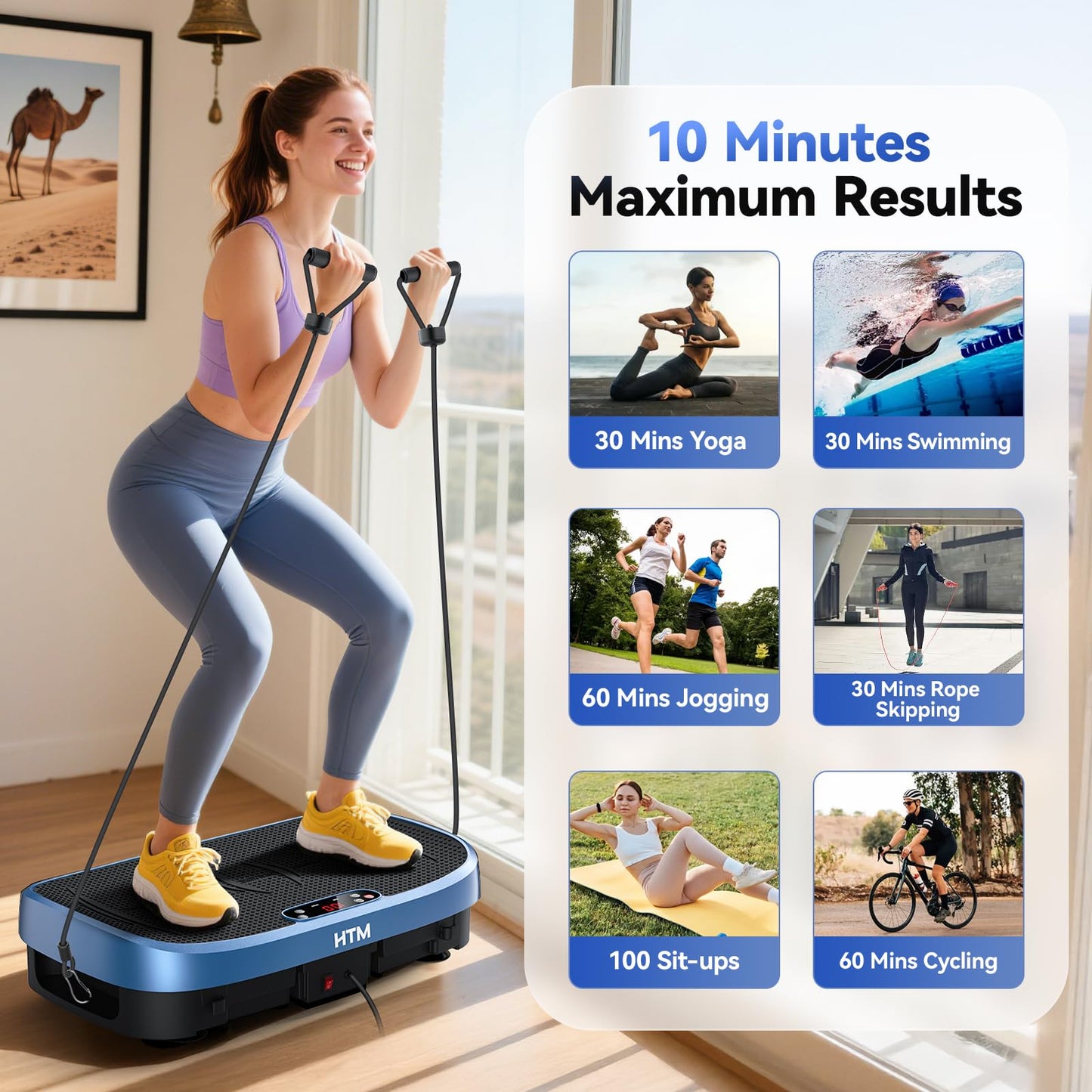Vibration Plate Exercise Machine - 330lbs Weight Capacity, 120 Speed Levels, Full Body Workout Shake Board for Home Fitness, Toning and Wellness, LED Display, Low Noise Motor