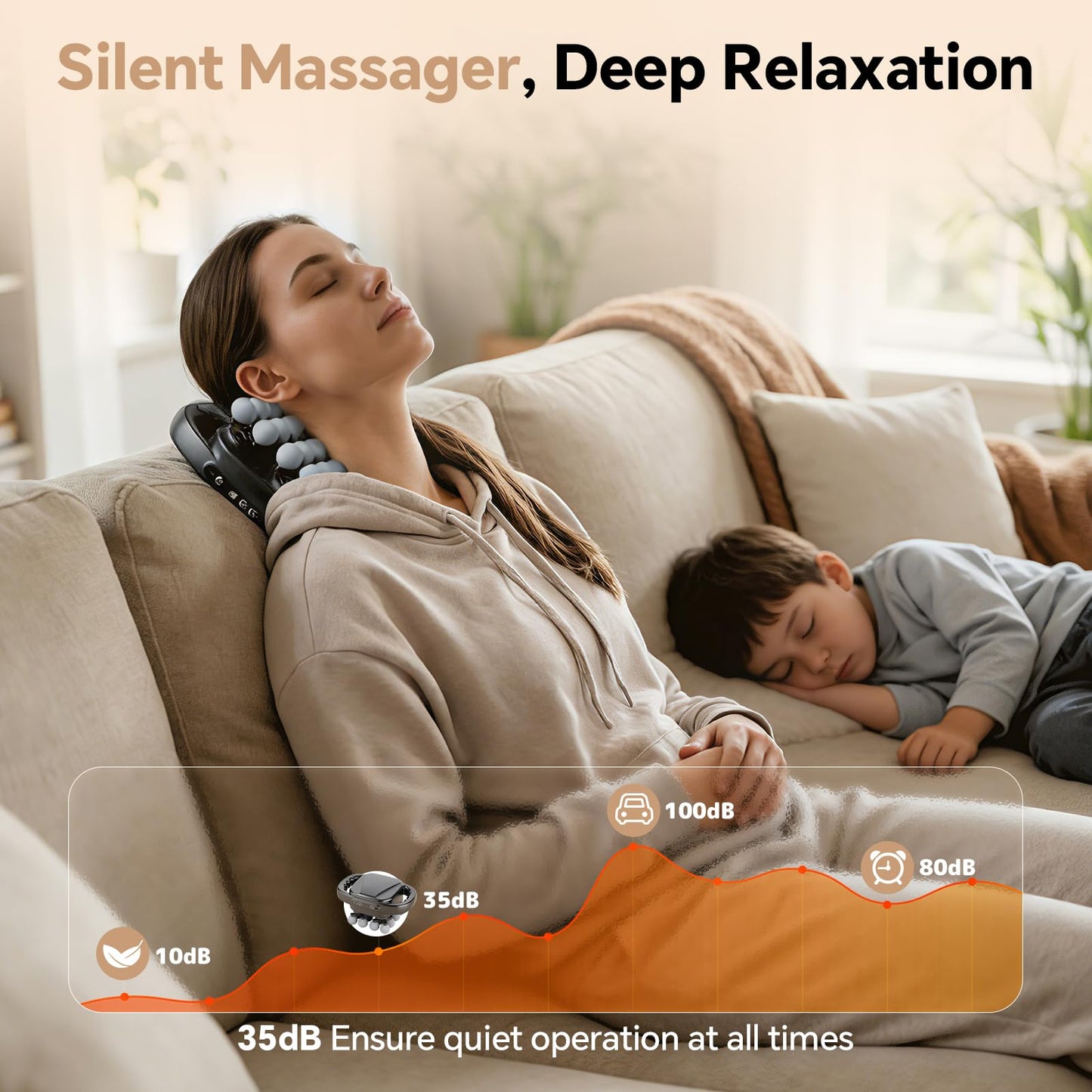 Beown 16 Head Massage Gun Deep Tissue, Back Muscle Massager with 3 Modes & 30 Intensity Levels for Legs, Waist, Back, Neck, Portable Percussion Massage Gun for Pain Relief, Ideal Gift for Women, Men