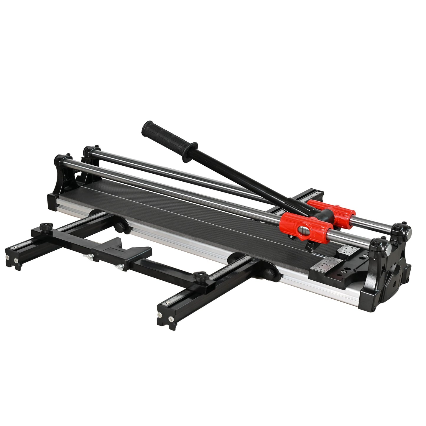 ROJOO 24 inch Double Guide Rails Manual Tile Cutting Machine Wide Aluminum Bottom Plate Ceramic Porcelain Floor Tile Cutter Heavy Duty 600mm/60cm R2818T060