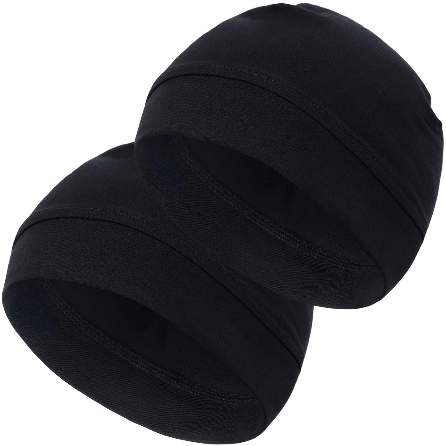 Simapu Cotton Skull Cap, Skull Caps for Men Women, 2-Pack Lightweight Beanie Running Cycling Breathable Helmet Liner Night Cap Sleep Hats