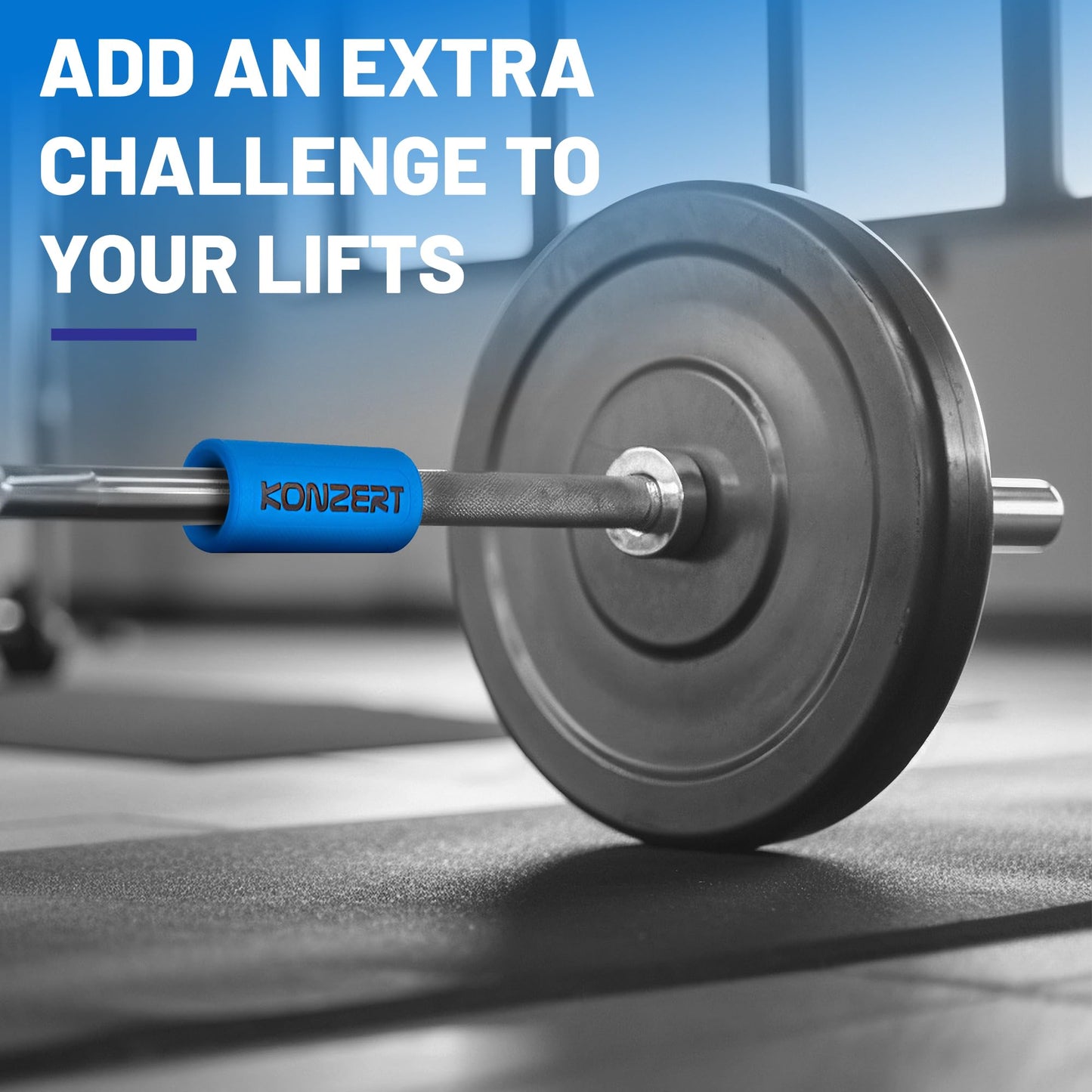 Konzert 2.25 Inch Diameter Thick Grips - Increase Handle Diameter Of Dumbbell, Barbell, Pull Up Bar & Cable Handle for Arm Strength And Enhanced Muscle Activation