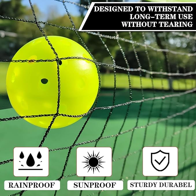 Pickleball Net for Driveway, Portable Pickleball Net System with Regualtion Size 22FT Pickle Ball Net, Outdoor Pickleballs, Carry Bag, Weather Resistant Metal Frame