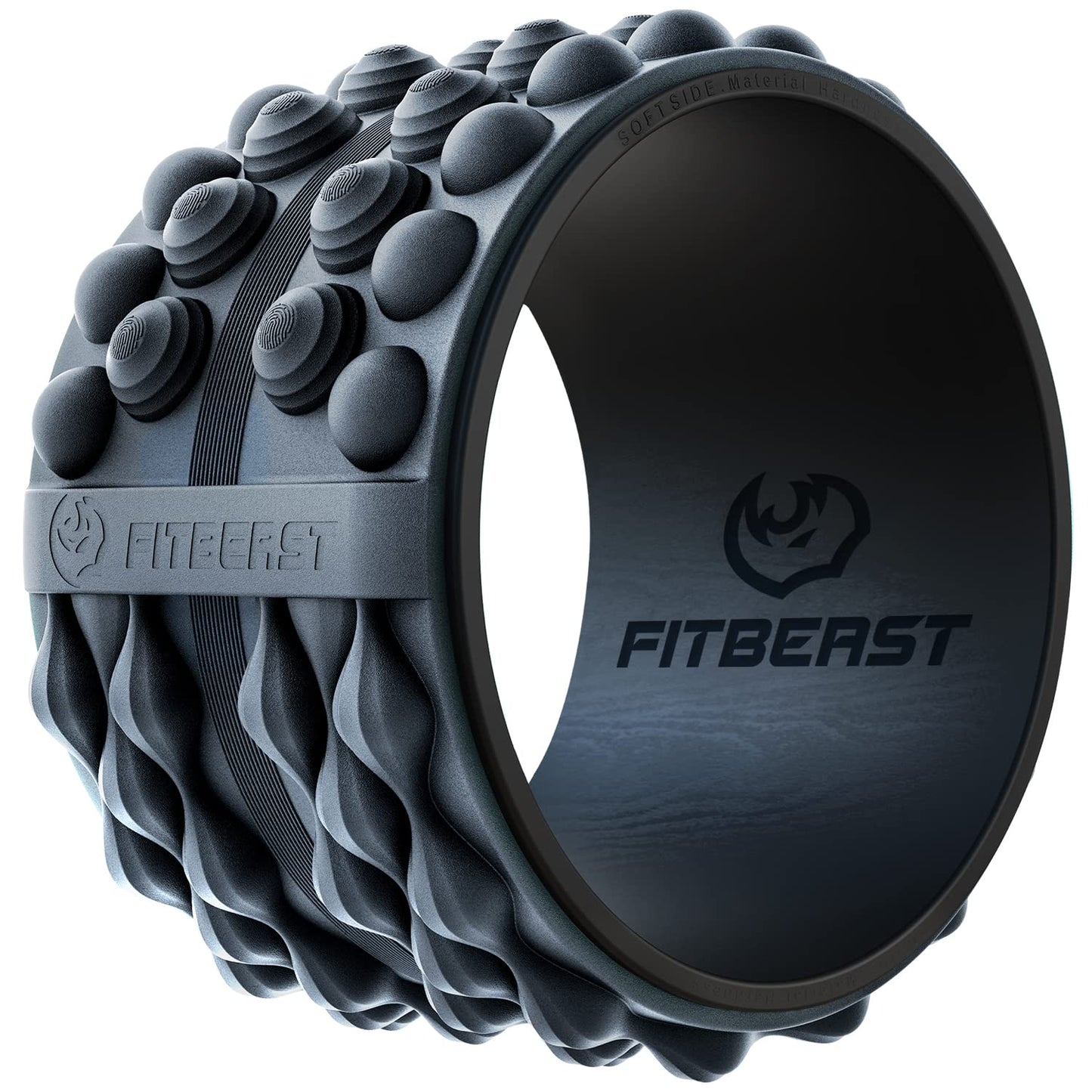 FitBeast Back Roller, Back Wheel Foam Roller - Targeted Muscle Roller for Deep Tissue Massage, Back Stretcher (12'', Black)