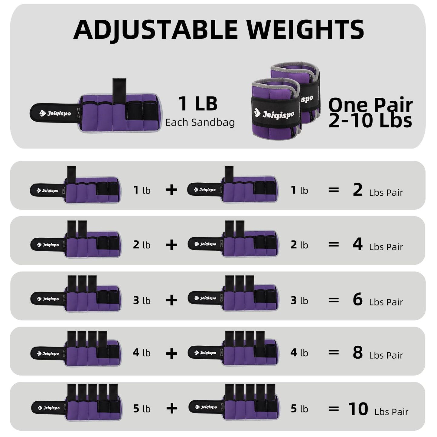 Adjustable Ankle Weights 1 Pair 2/4/6/8/10 LBS Wrist Leg Arm Weights for Women Men Kids,Strength Training with Removable Weight for Fitness Gym Workout Running Walking
