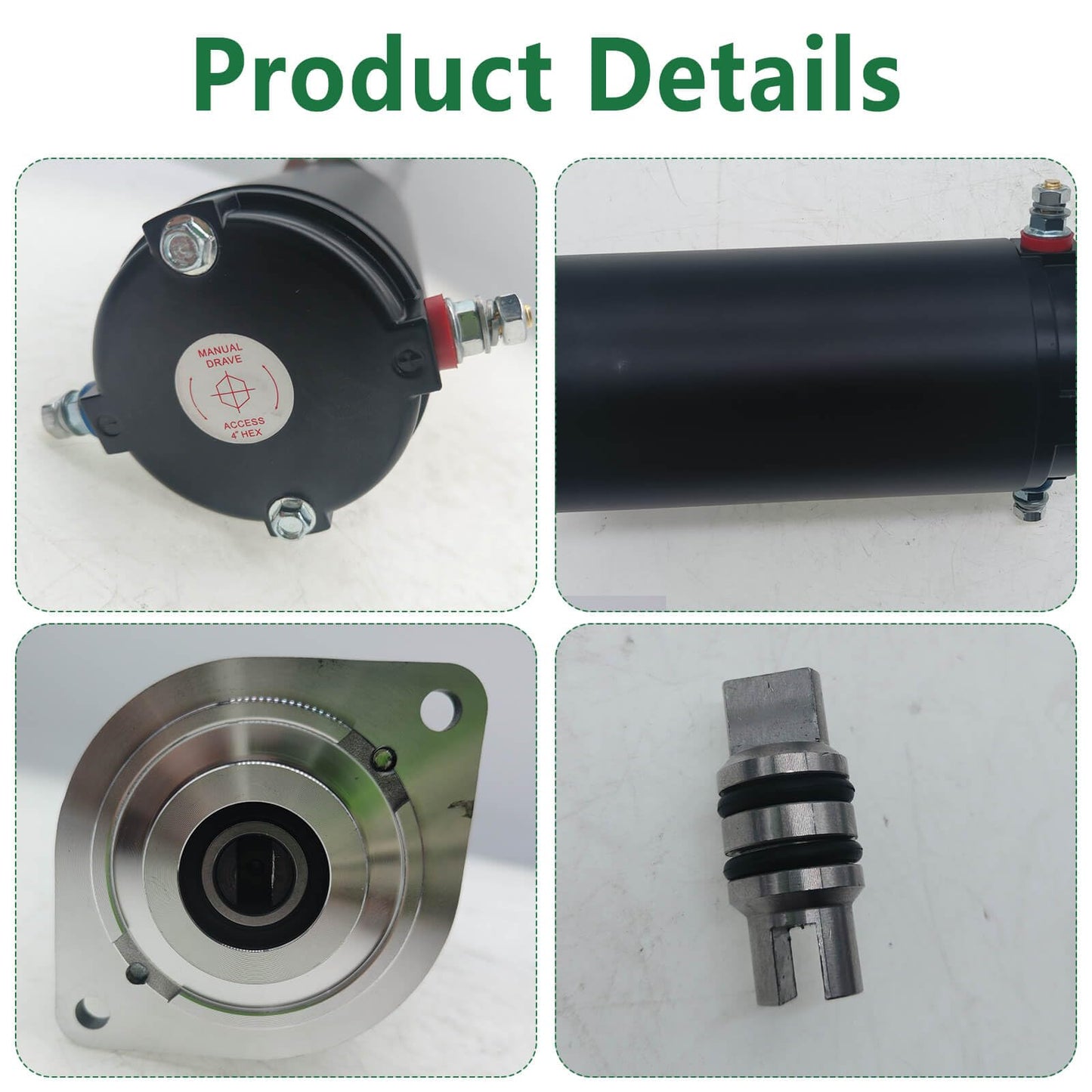 Replacement Hydraulic Pump Motor 179327 414850 for Unidirectional Power Unit RV Leveling Systems with Heavy-Duty Construction 7.5" Height Manual Drive Collar Coupling 286722