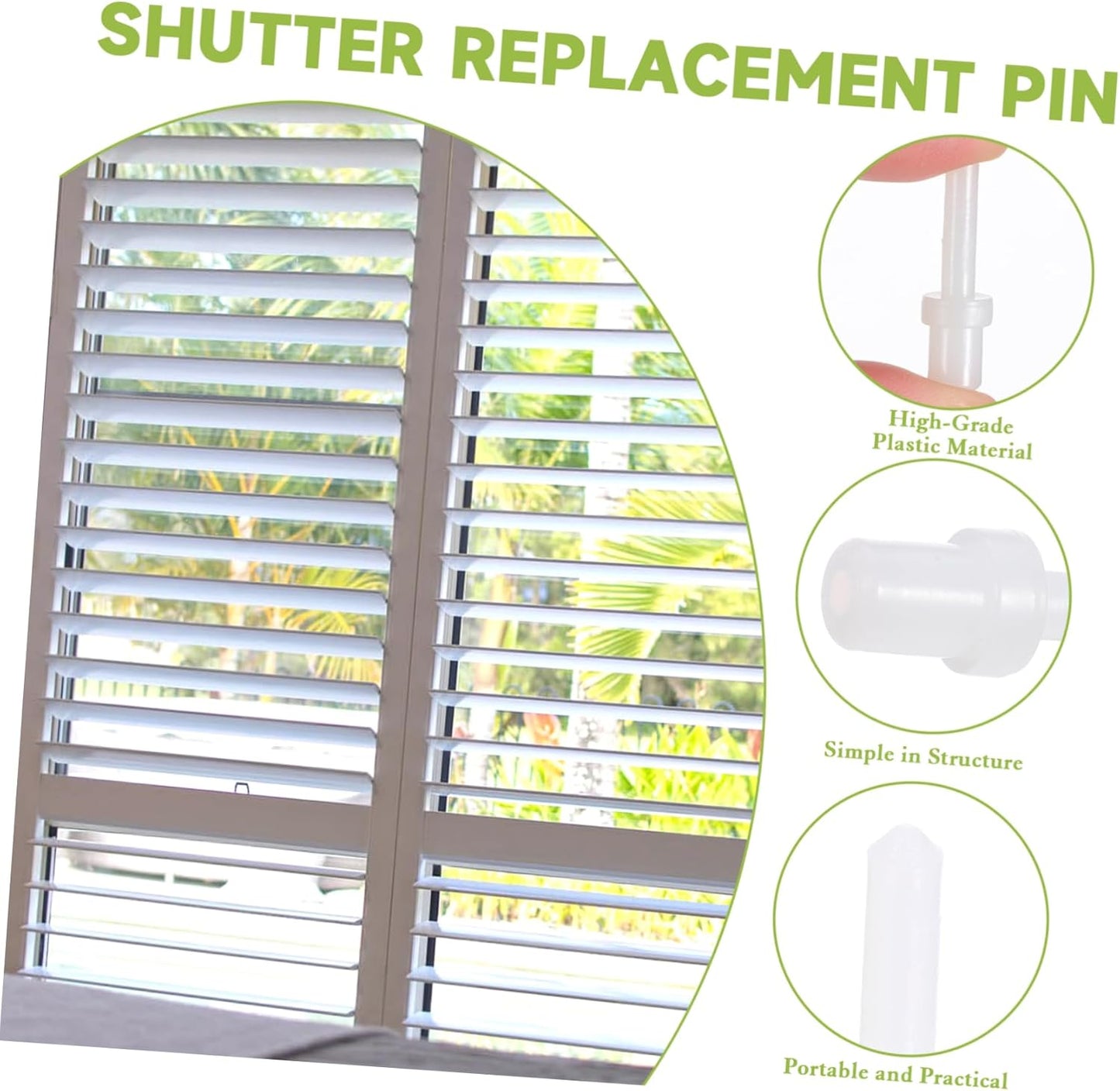 Skiennix 60Pcs Plastic Louver Pins Replacement Kit - Durable Telescopic Design for Plantation Shutters