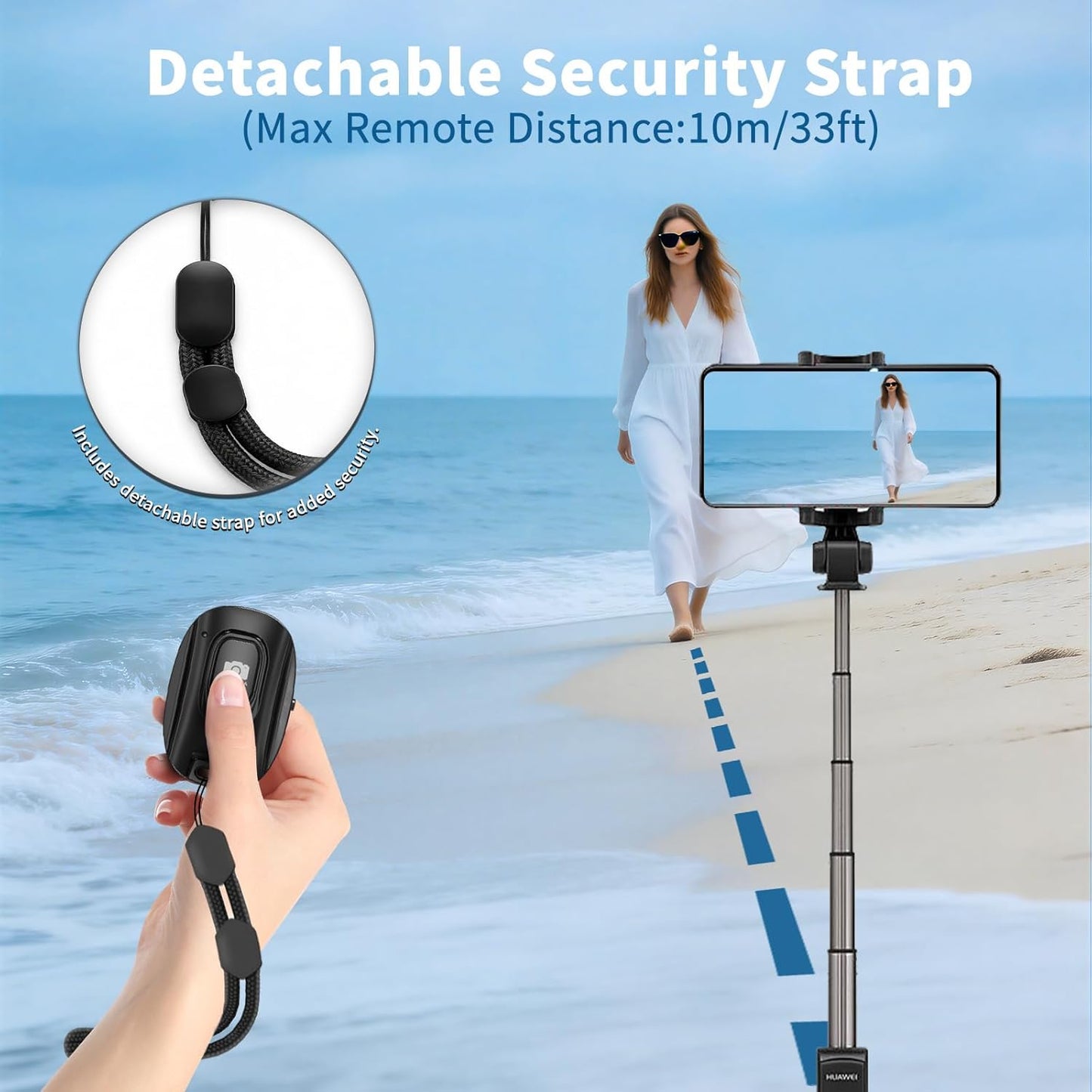 MAIRAN 2 Pack Rechargeable Wireless Camera Remote Shutter for iPhone and Android Smartphones, Bluetooth Phone Remote